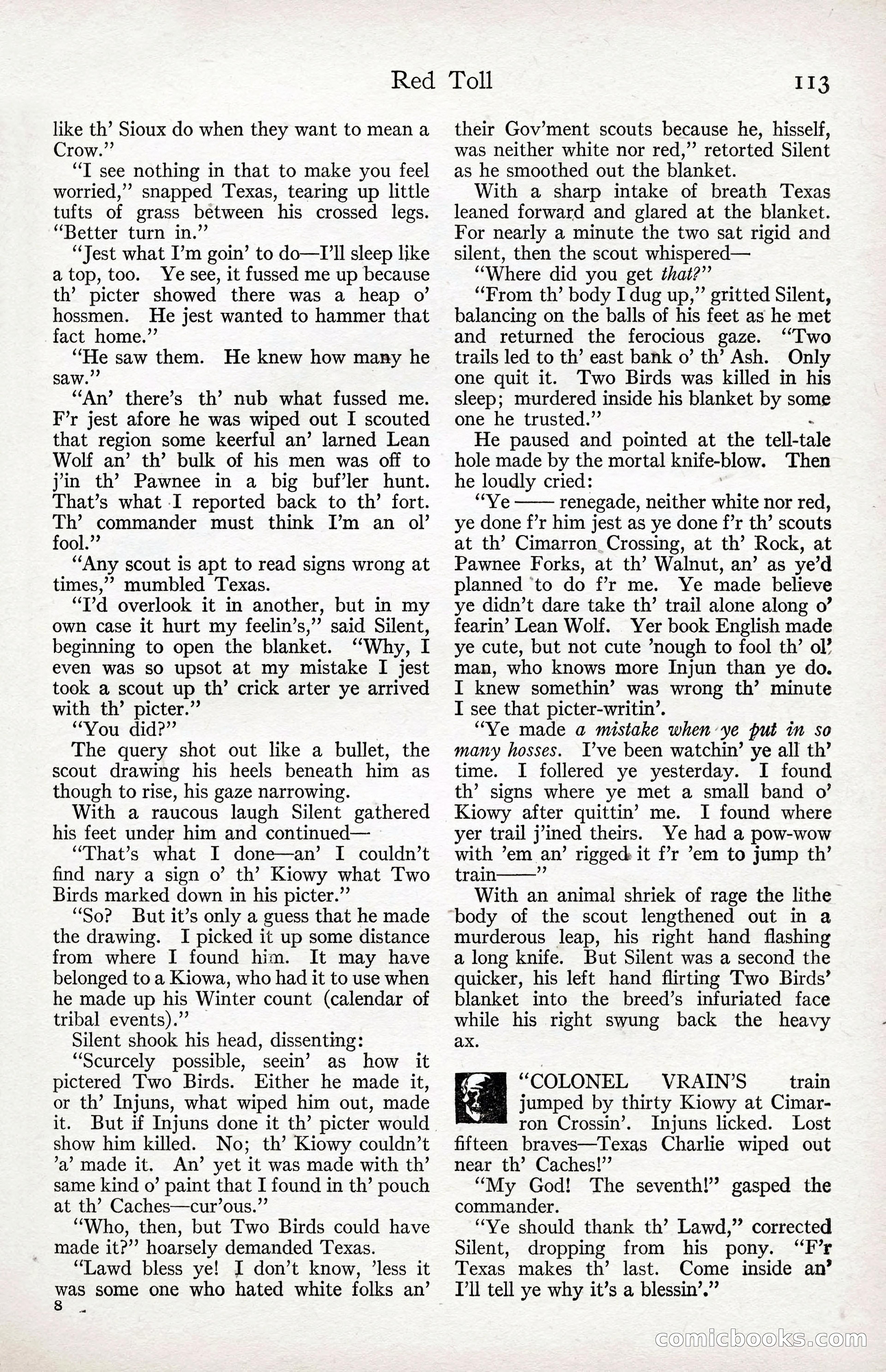 Adventure Magazine Cover, April 3, 1918 — page 115 of 194