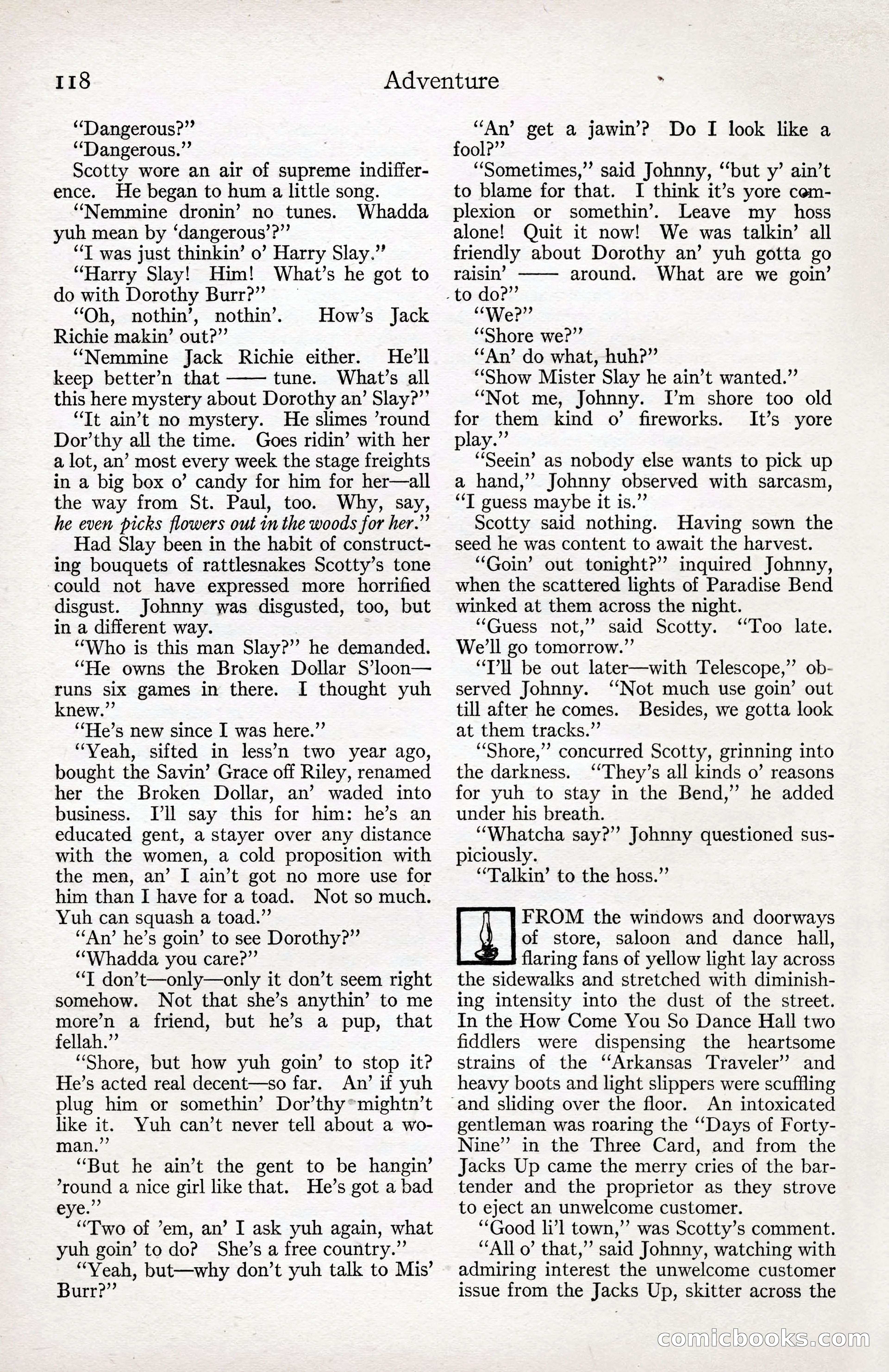 Adventure Magazine Cover, April 3, 1918 — page 120 of 194