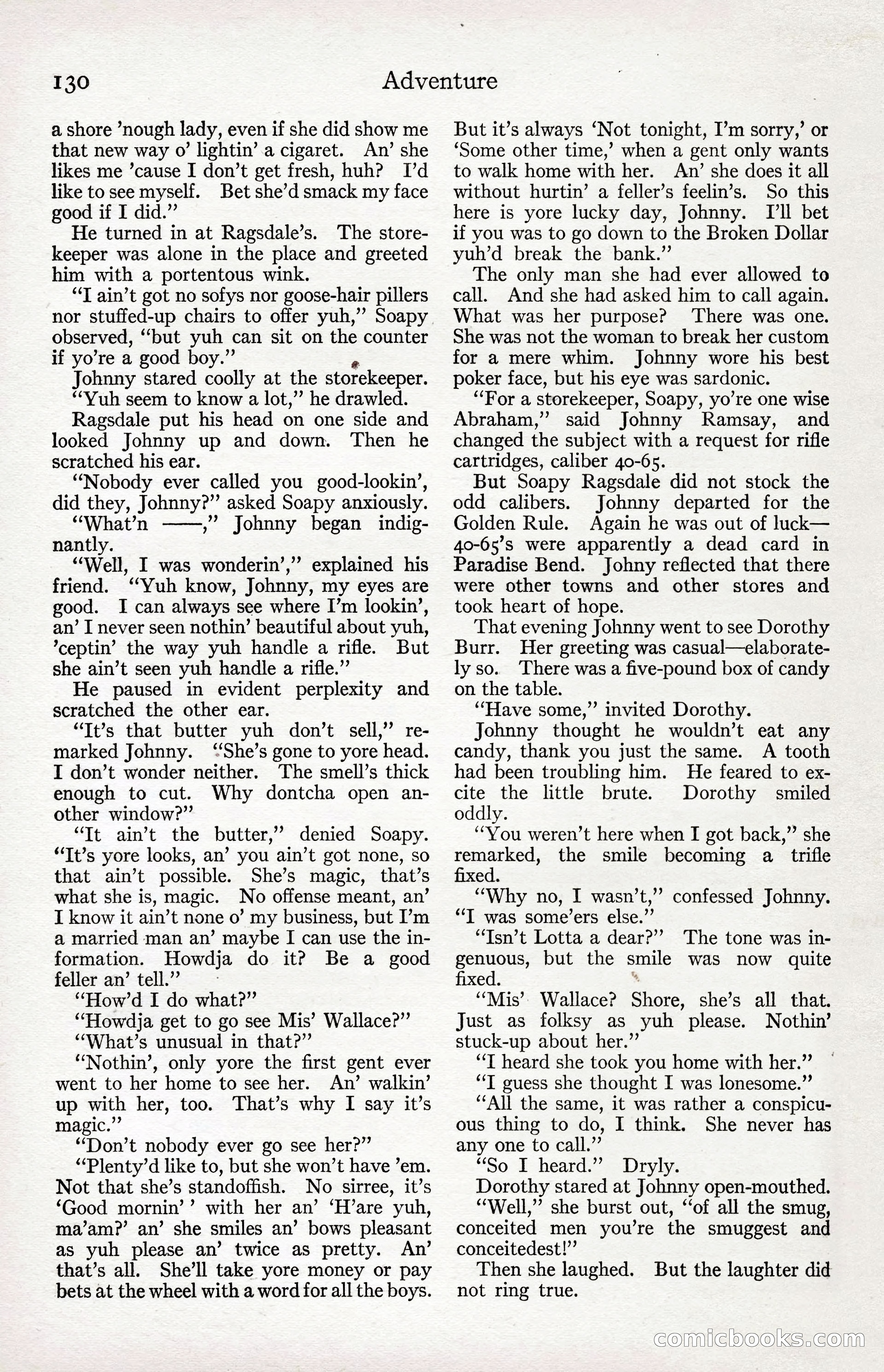 Adventure Magazine Cover, April 3, 1918 — page 132 of 194