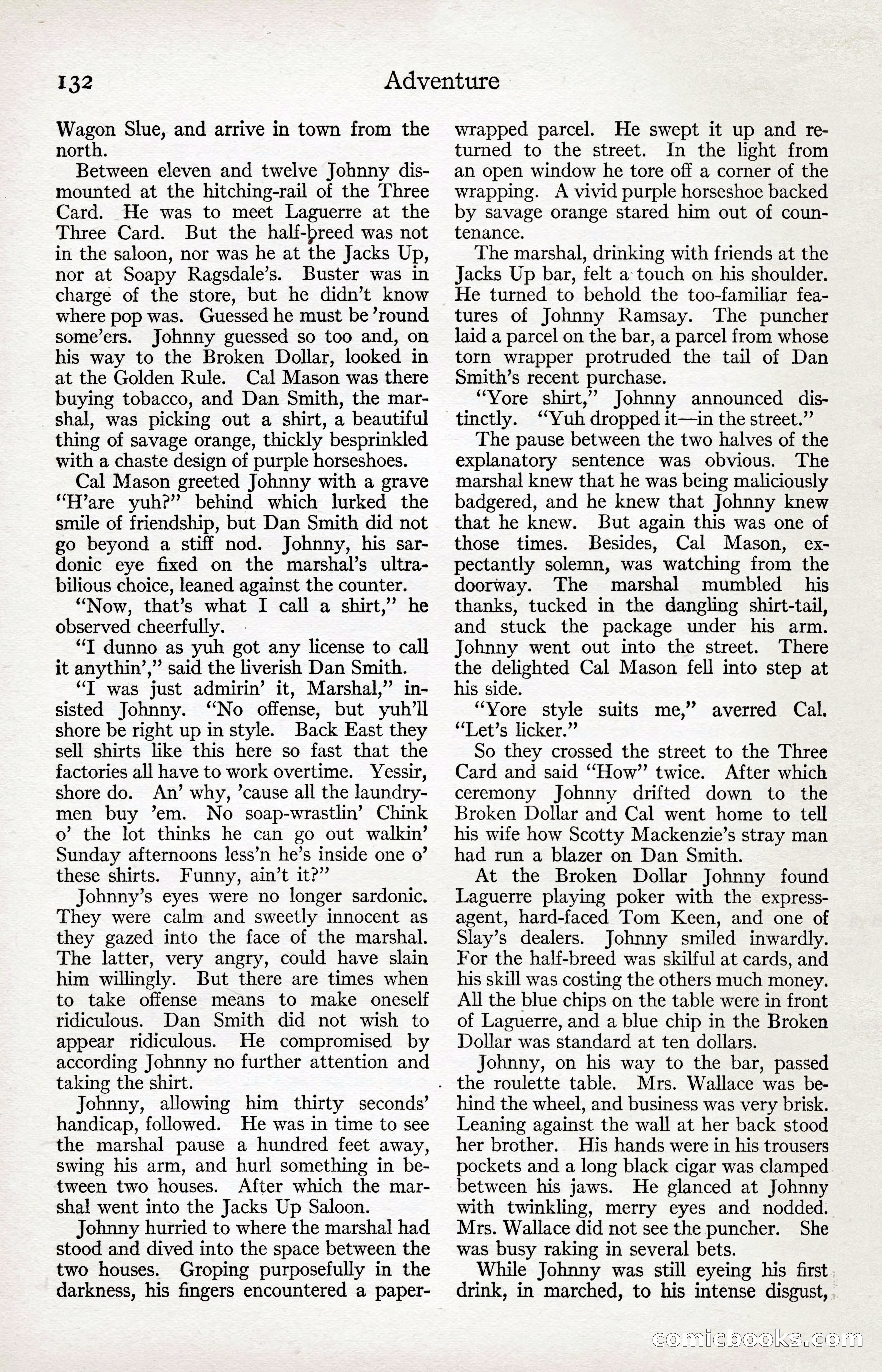 Adventure Magazine Cover, April 3, 1918 — page 134 of 194