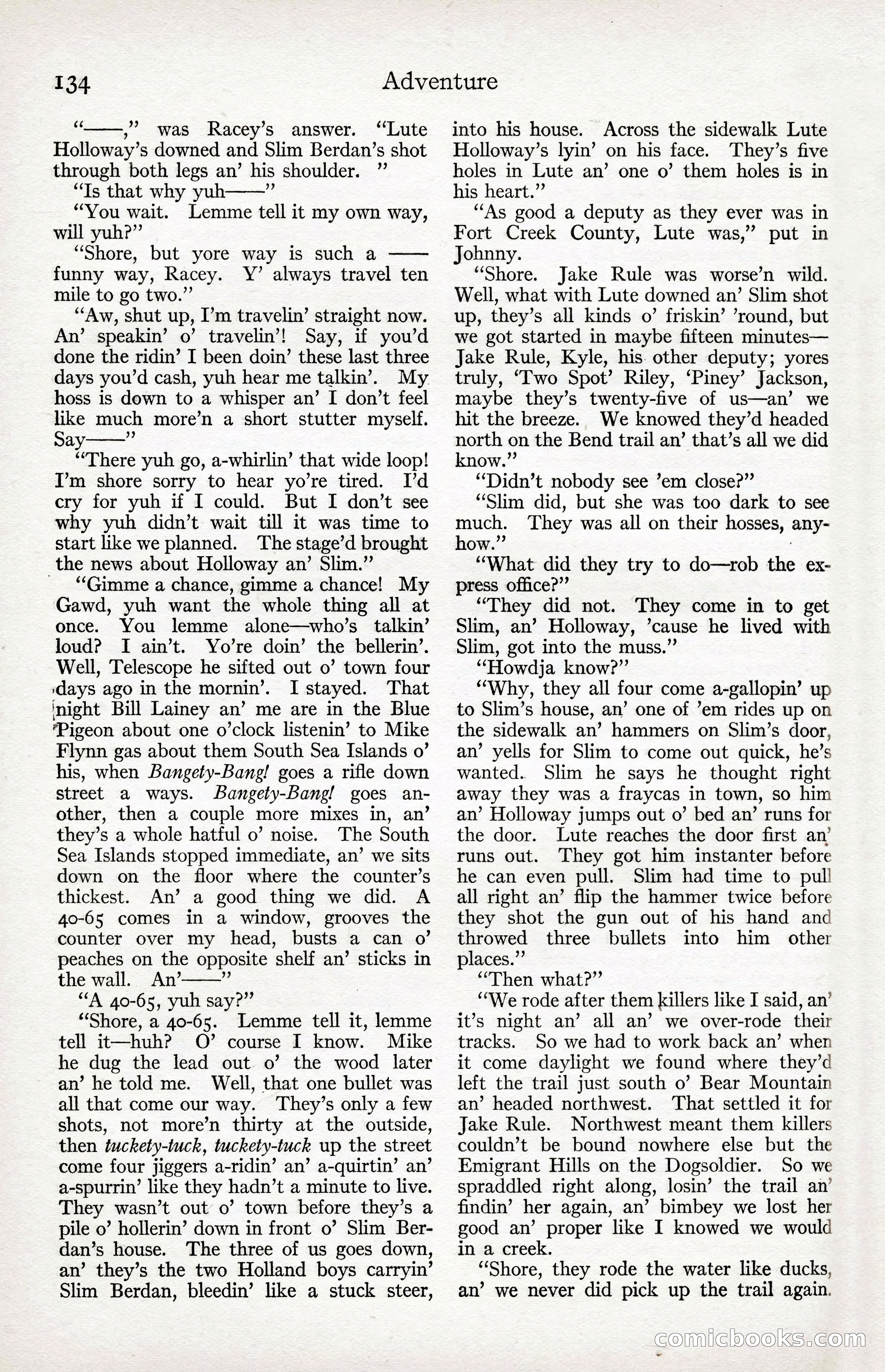 Adventure Magazine Cover, April 3, 1918 — page 136 of 194