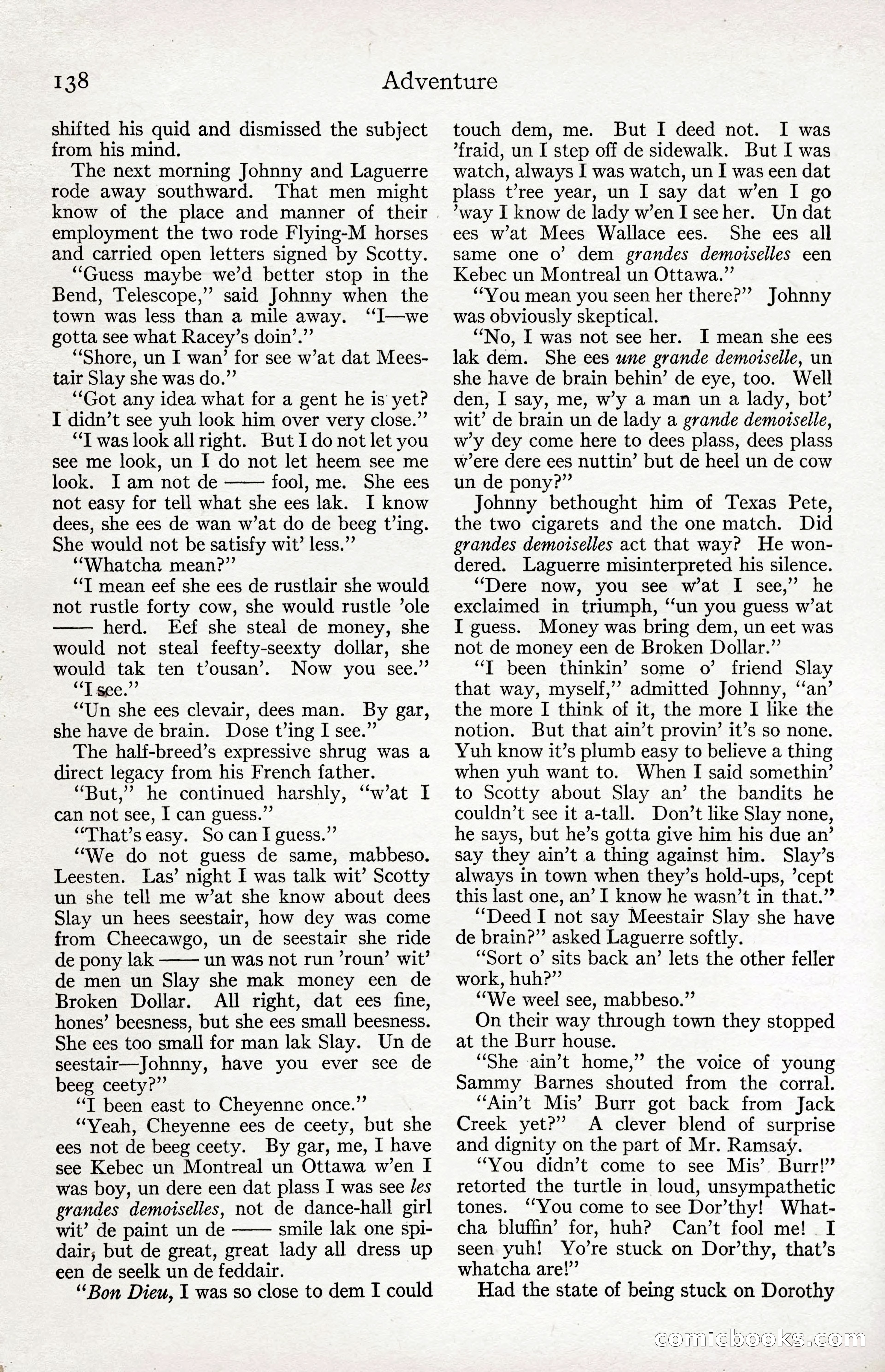 Adventure Magazine Cover, April 3, 1918 — page 140 of 194