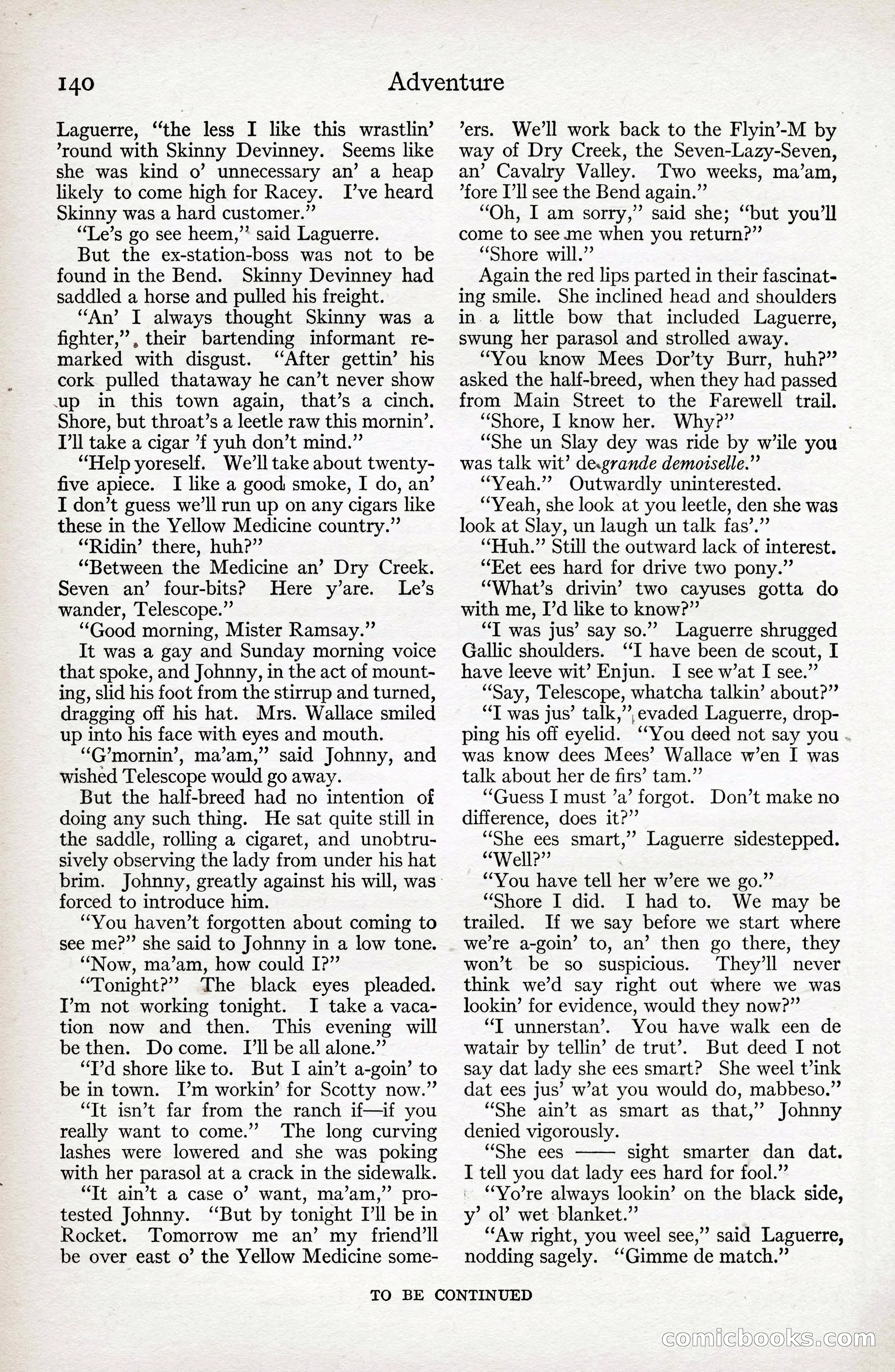 Adventure Magazine Cover, April 3, 1918 — page 142 of 194
