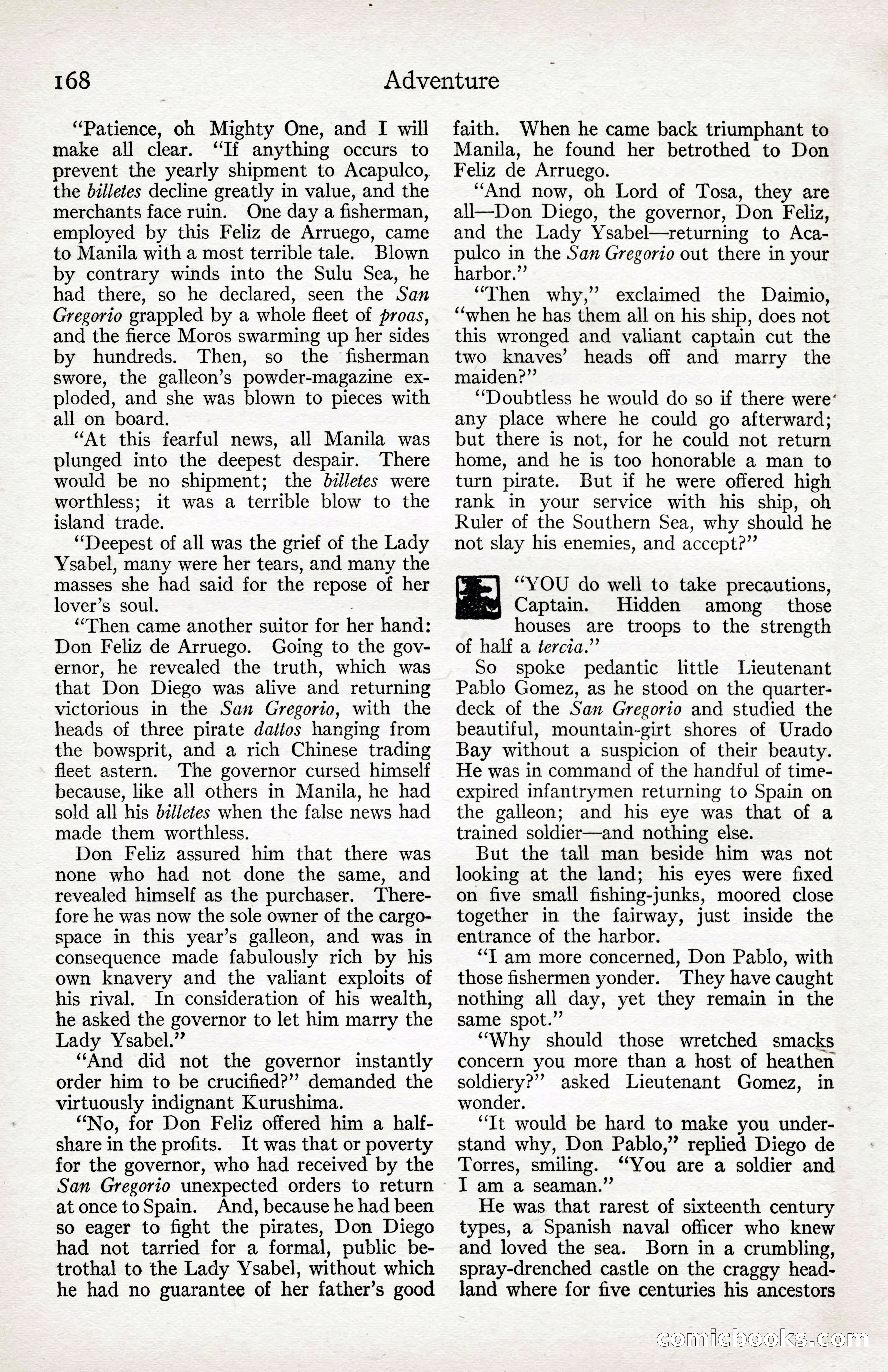 Adventure Magazine Cover, April 3, 1918 — page 170 of 194