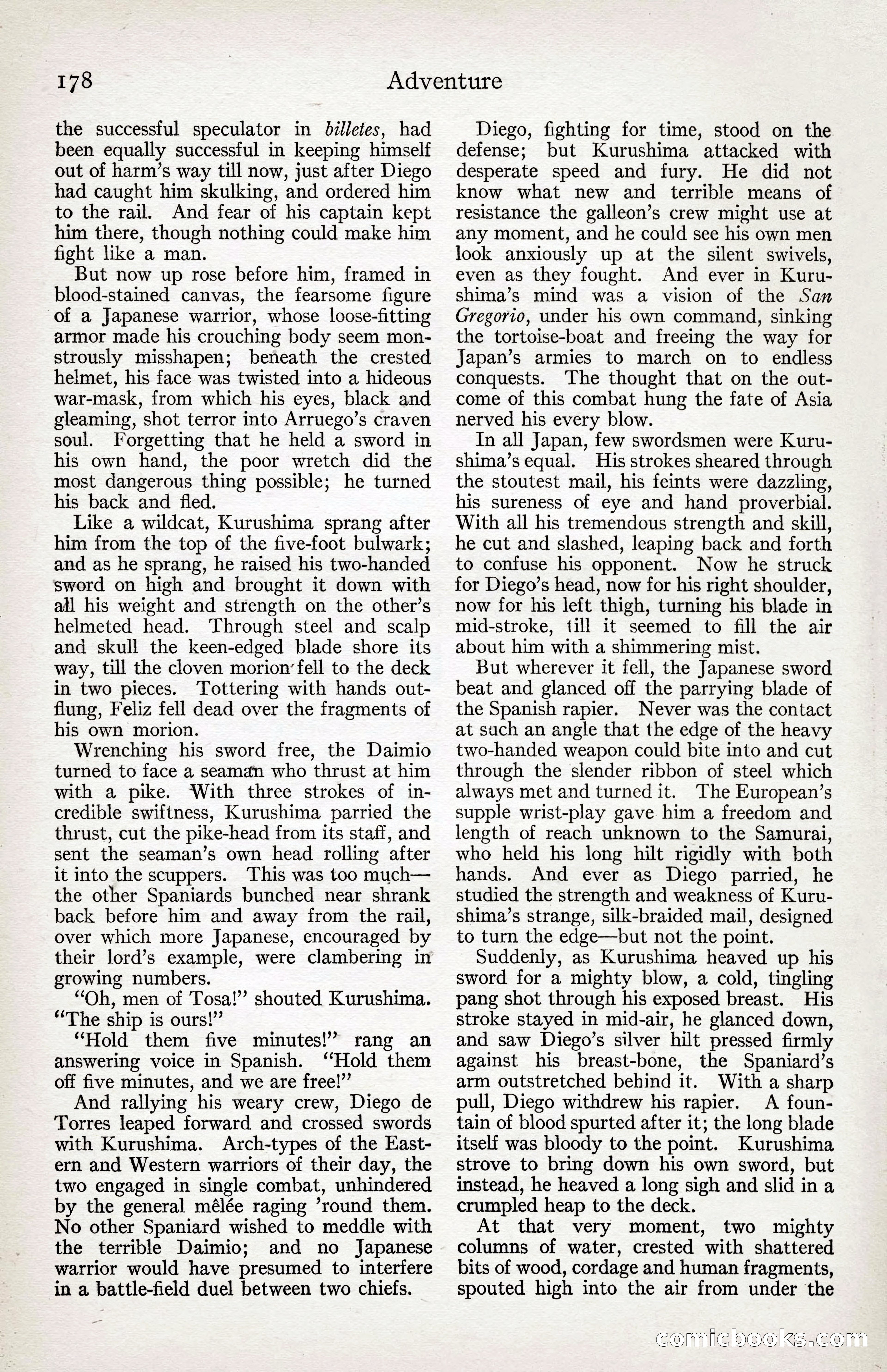 Adventure Magazine Cover, April 3, 1918 — page 180 of 194