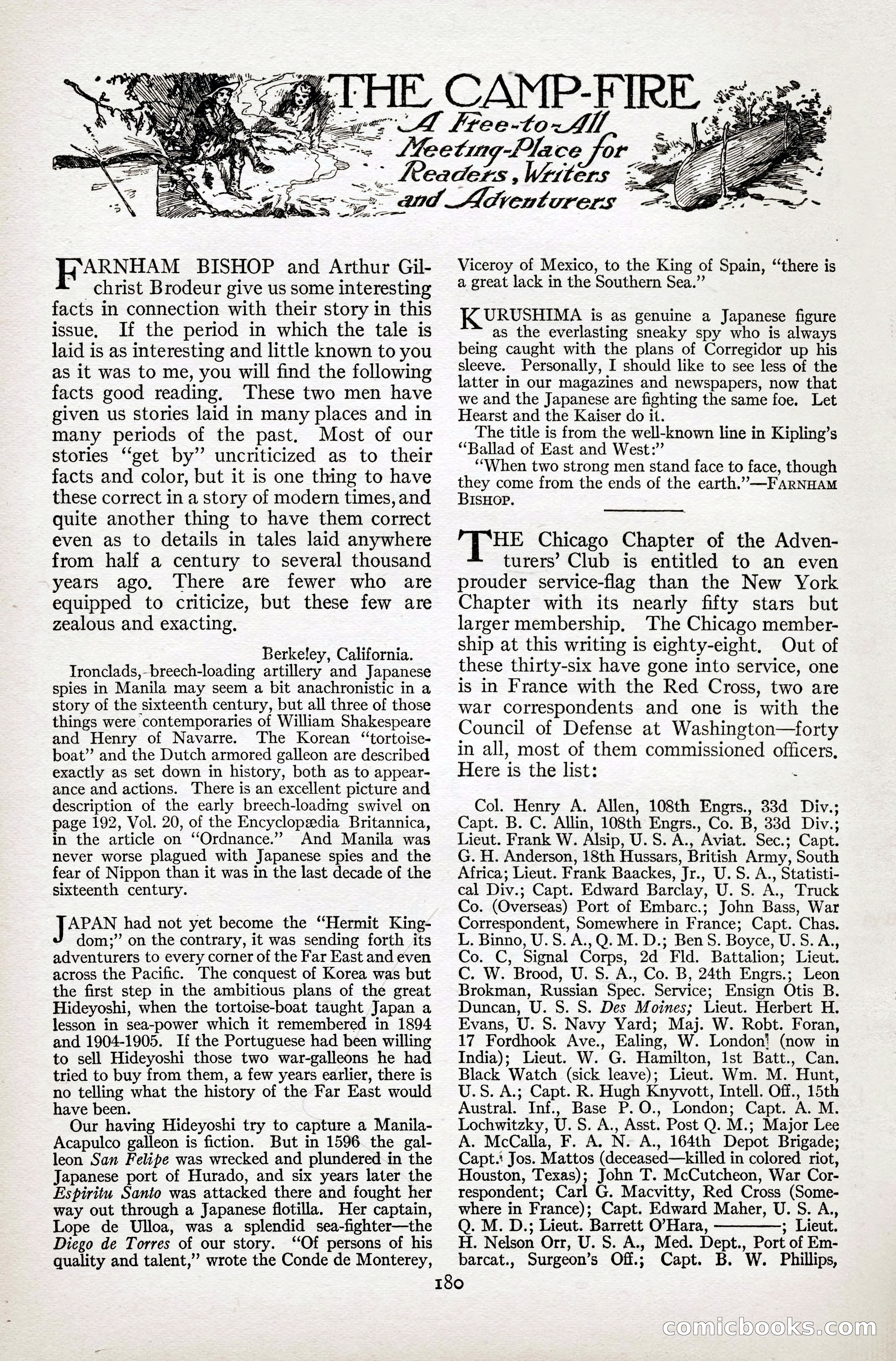 Adventure Magazine Cover, April 3, 1918 — page 182 of 194
