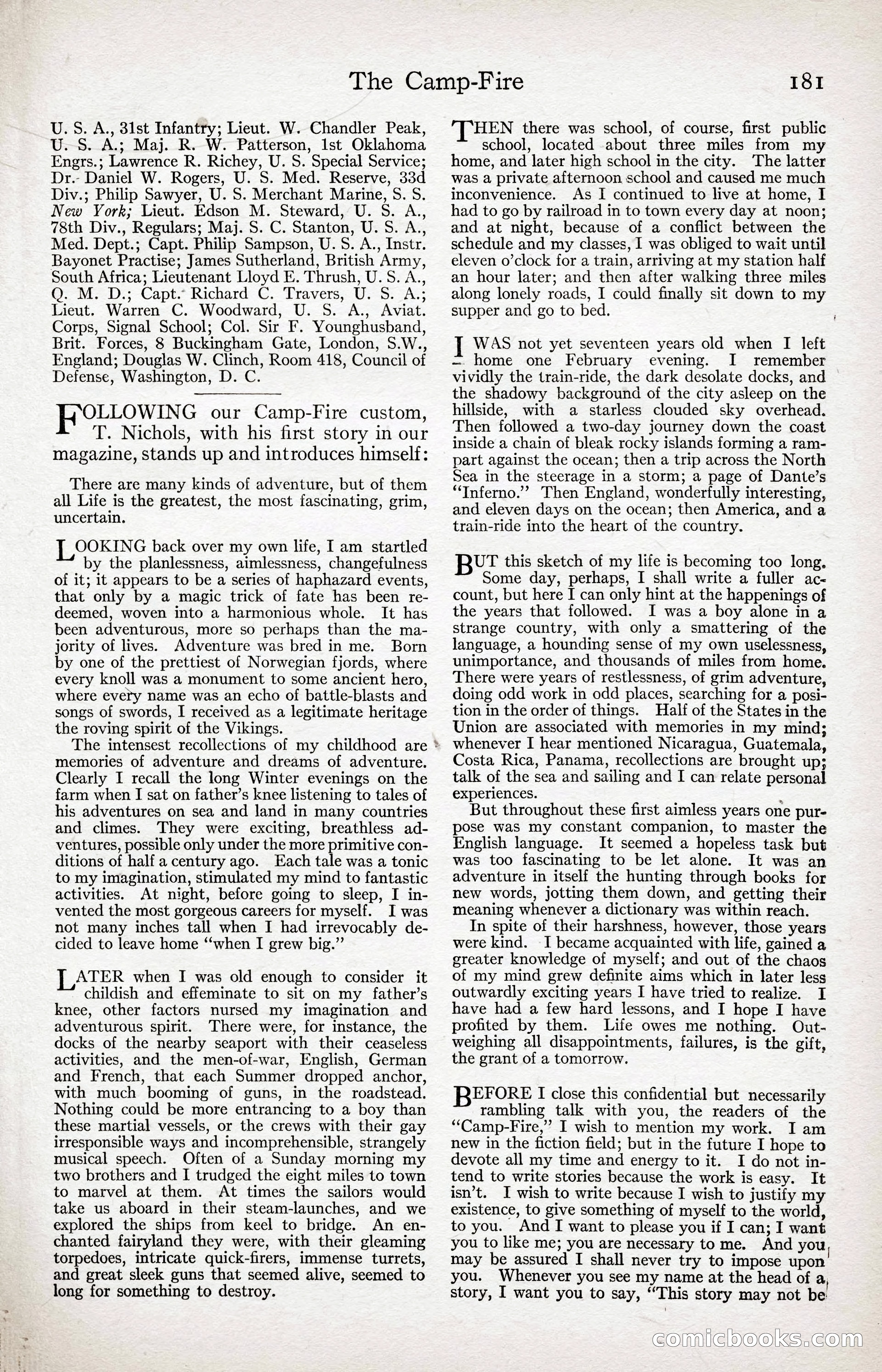 Adventure Magazine Cover, April 3, 1918 — page 183 of 194