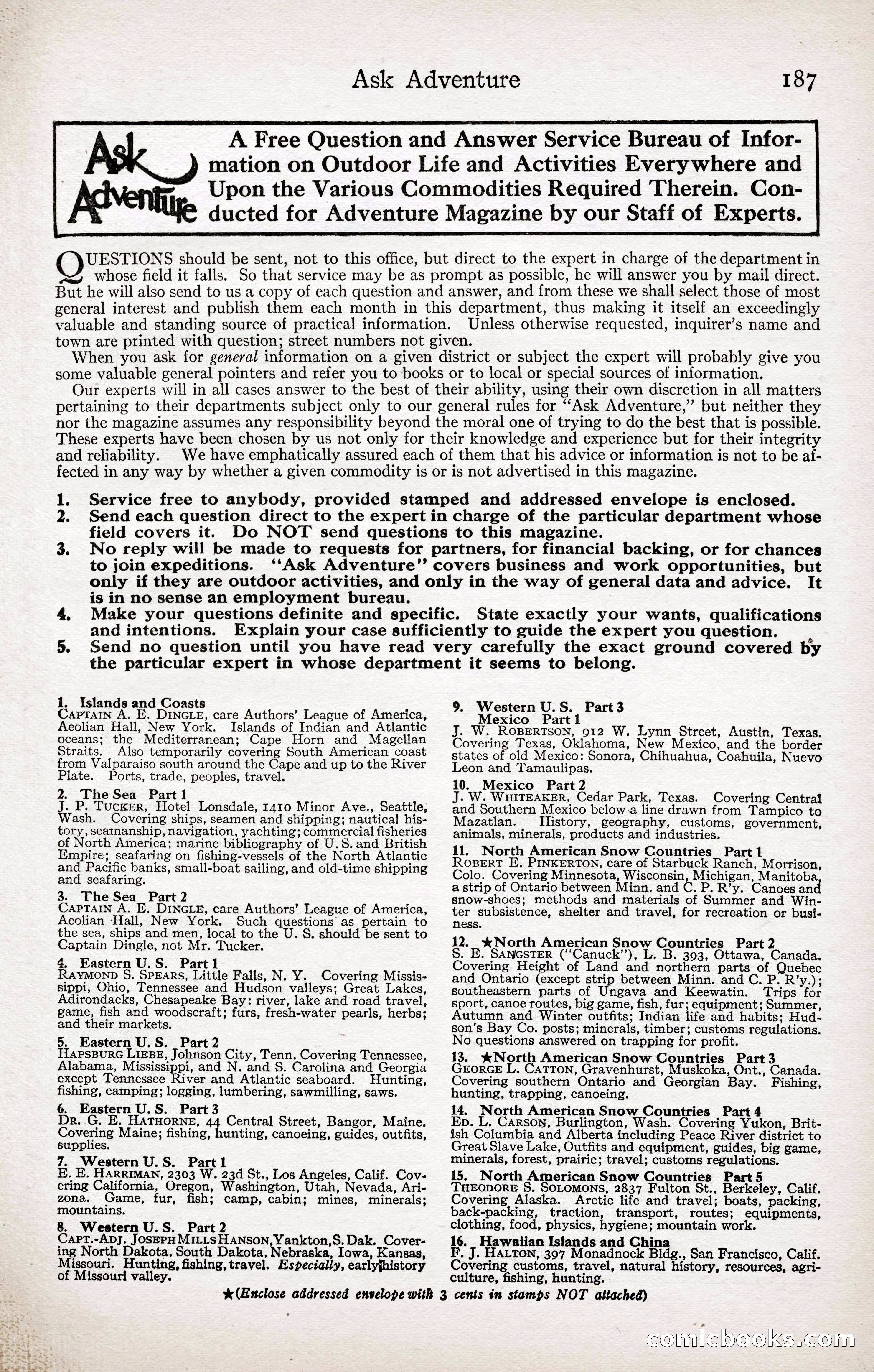 Adventure Magazine Cover, April 3, 1918 — page 189 of 194