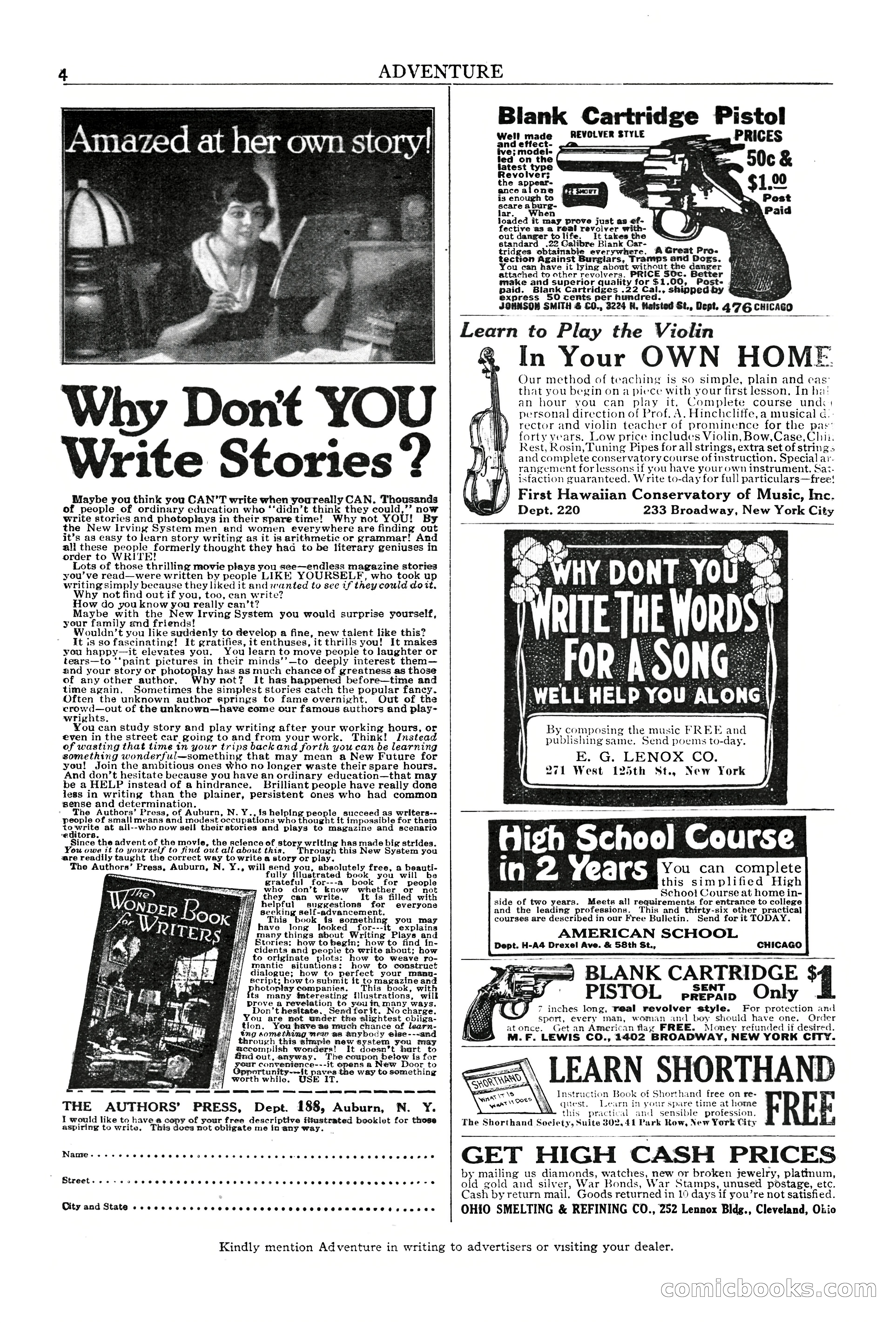 Adventure Magazine Cover, June 18, 1921 — page 6 of 204