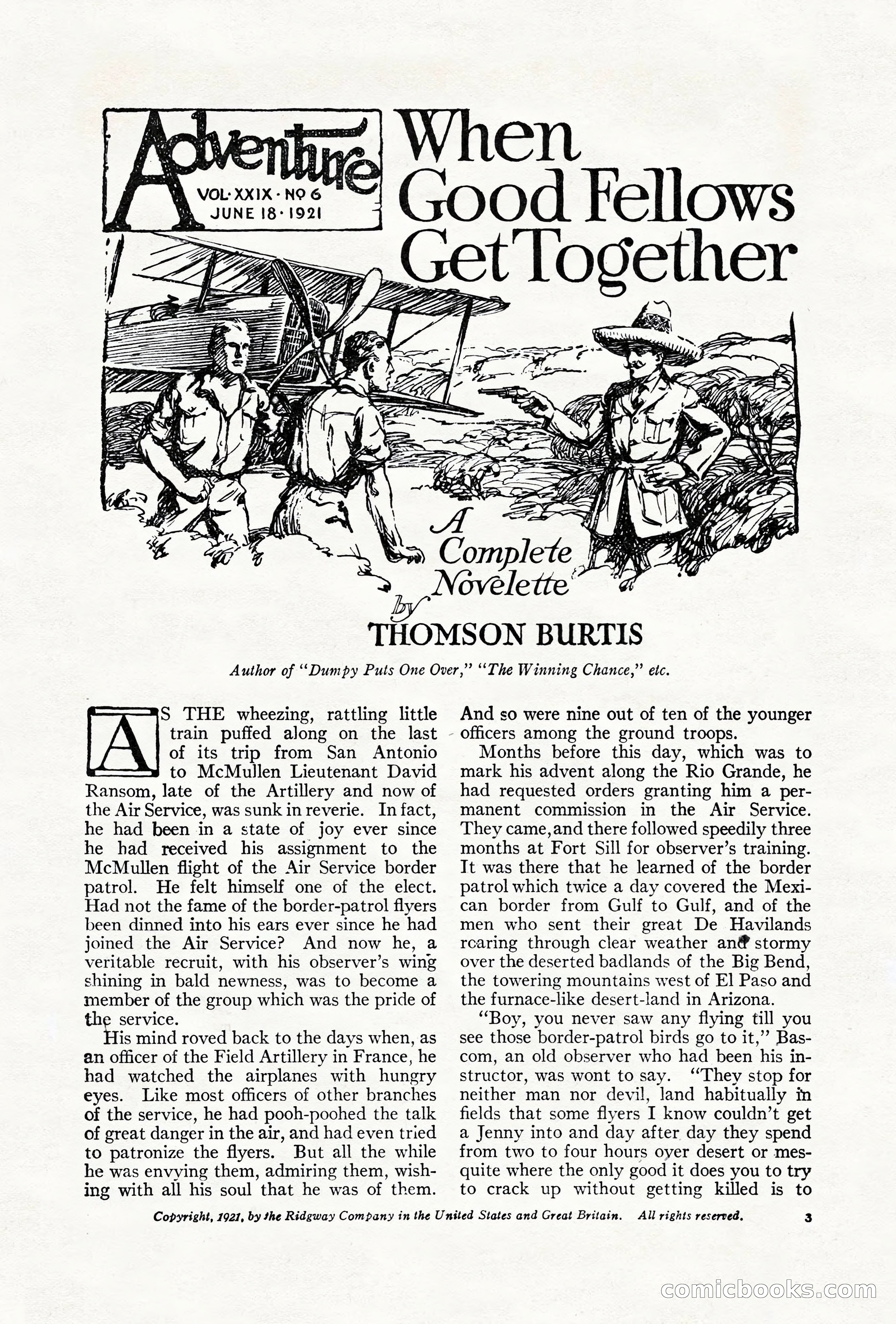 Adventure Magazine Cover, June 18, 1921 — page 13 of 204