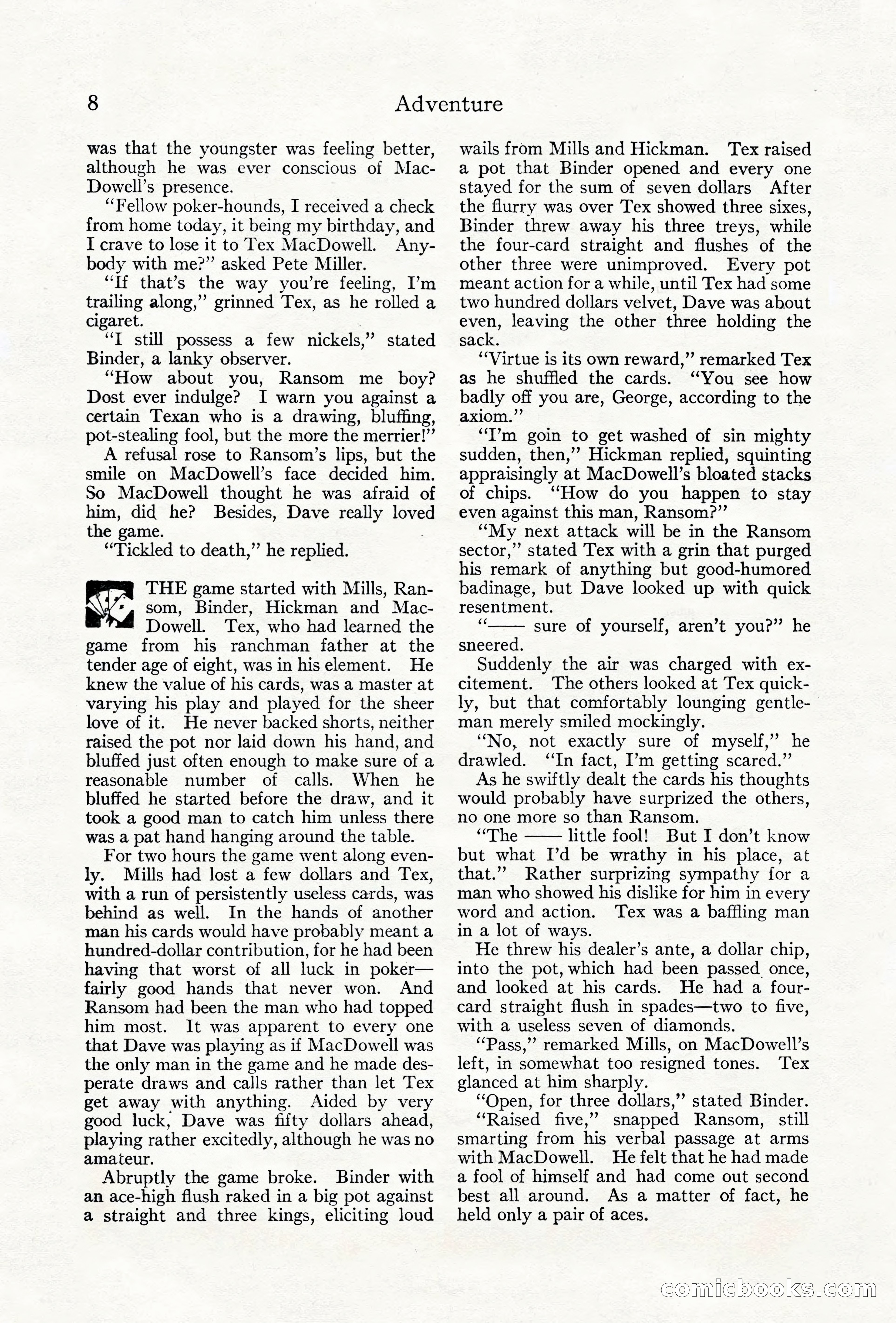 Adventure Magazine Cover, June 18, 1921 — page 18 of 204