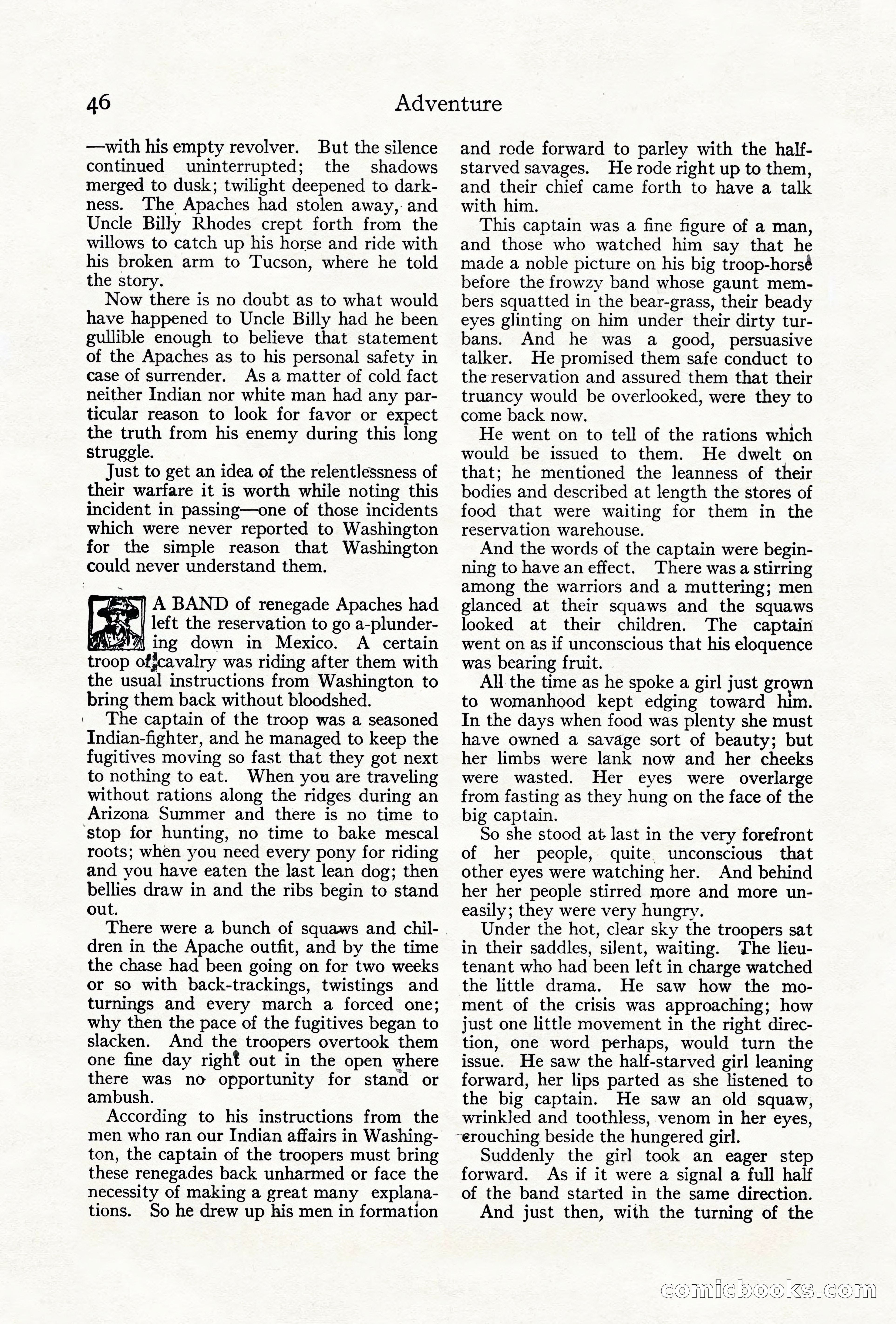 Adventure Magazine Cover, June 18, 1921 — page 56 of 204