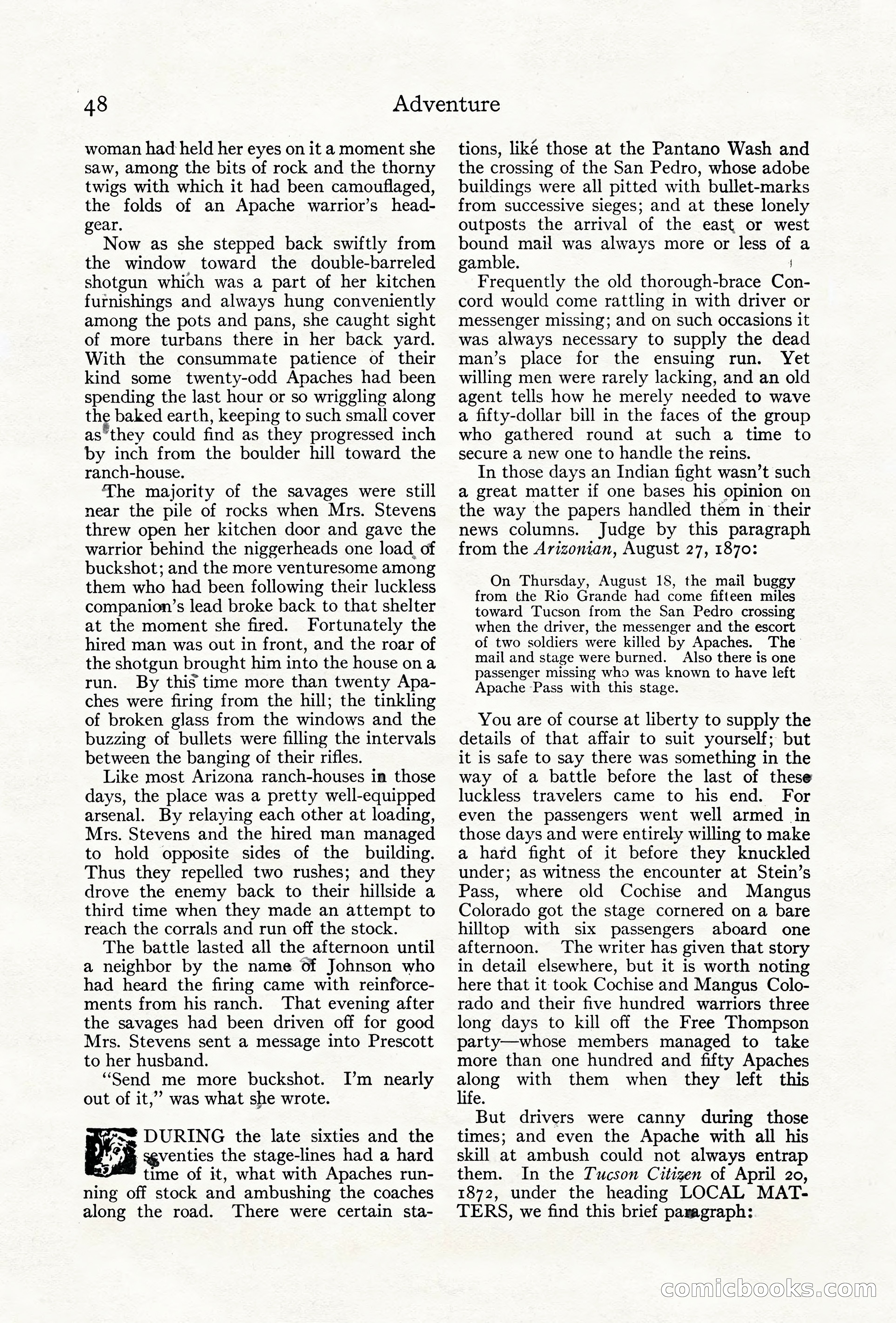 Adventure Magazine Cover, June 18, 1921 — page 58 of 204