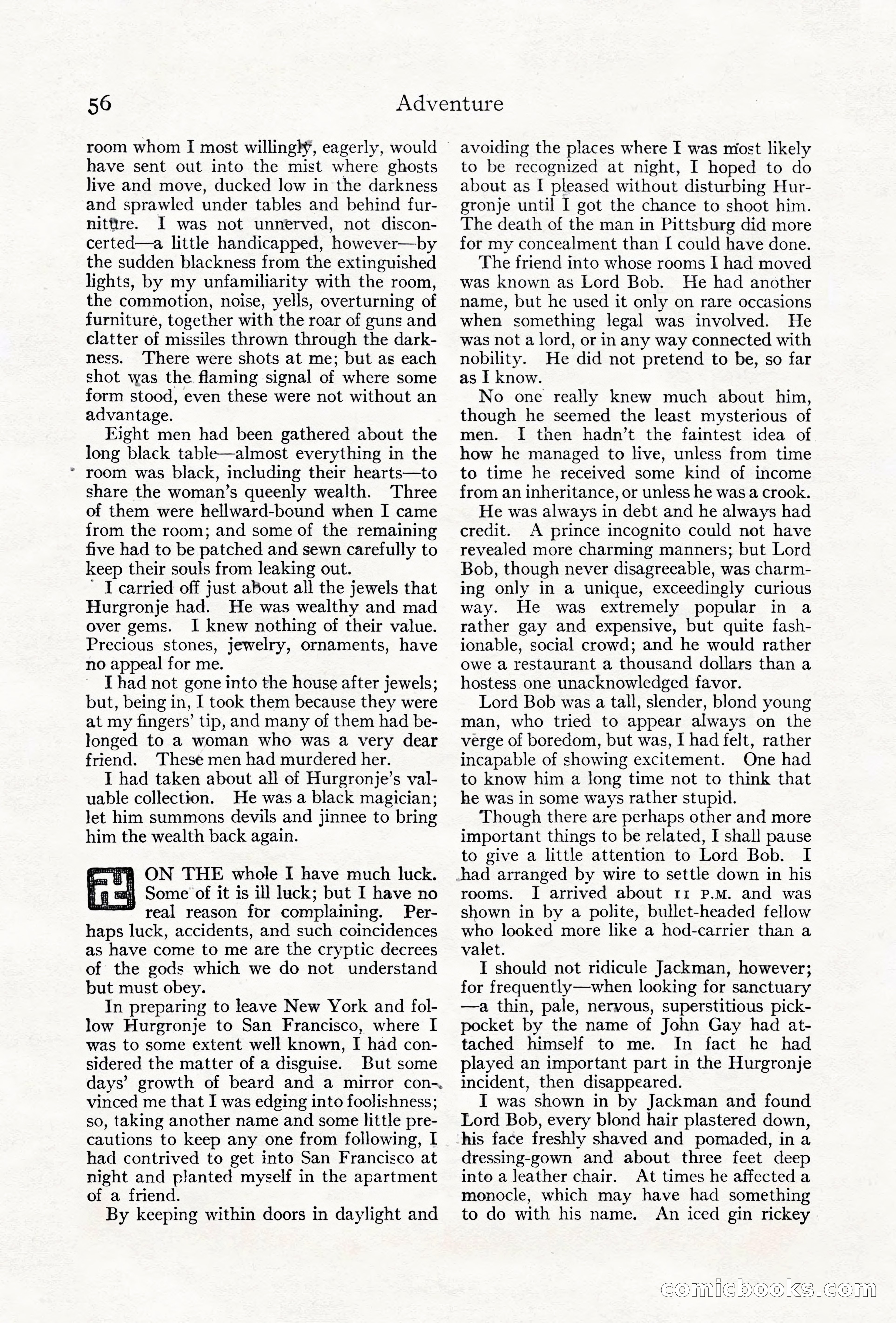 Adventure Magazine Cover, June 18, 1921 — page 66 of 204