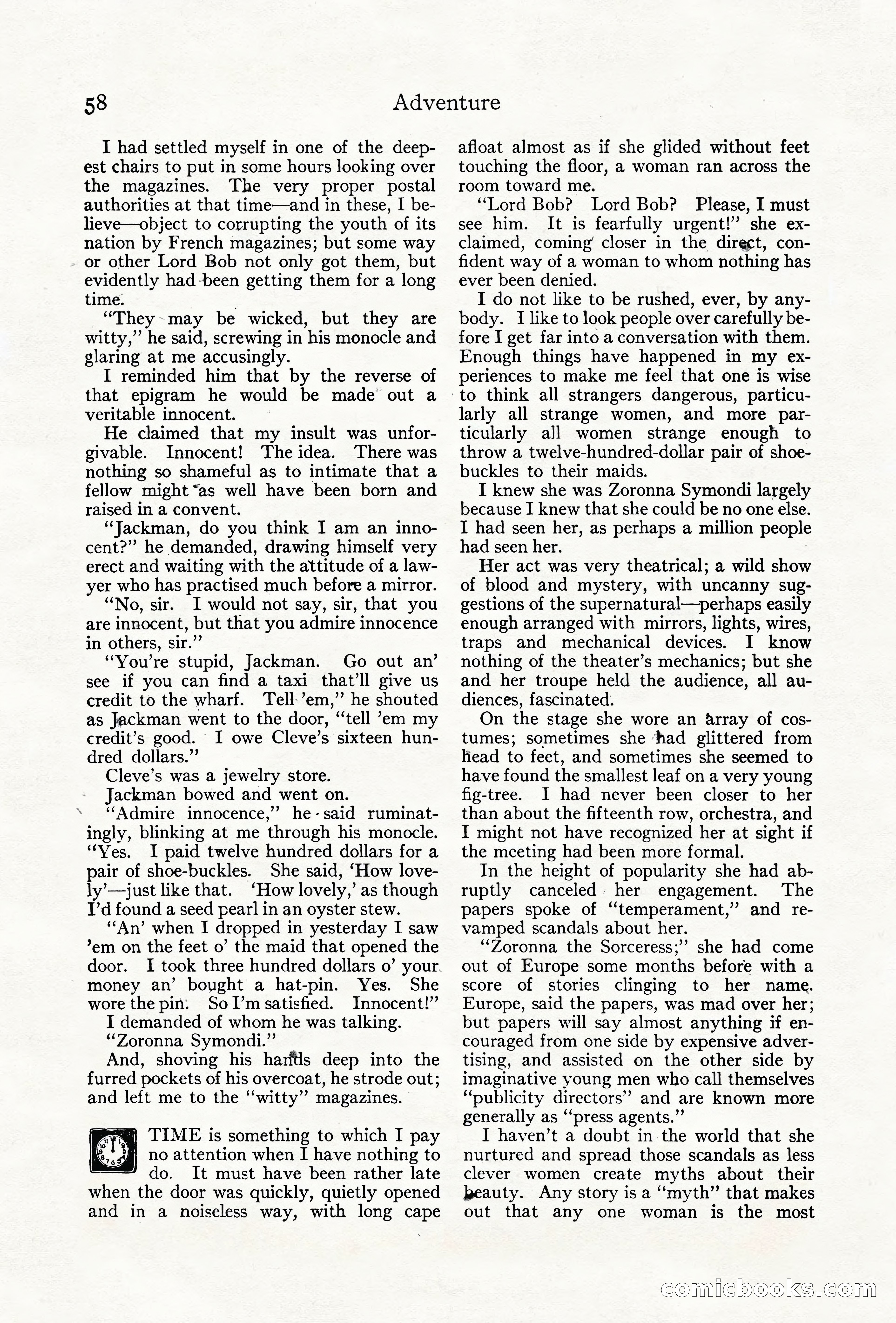 Adventure Magazine Cover, June 18, 1921 — page 68 of 204