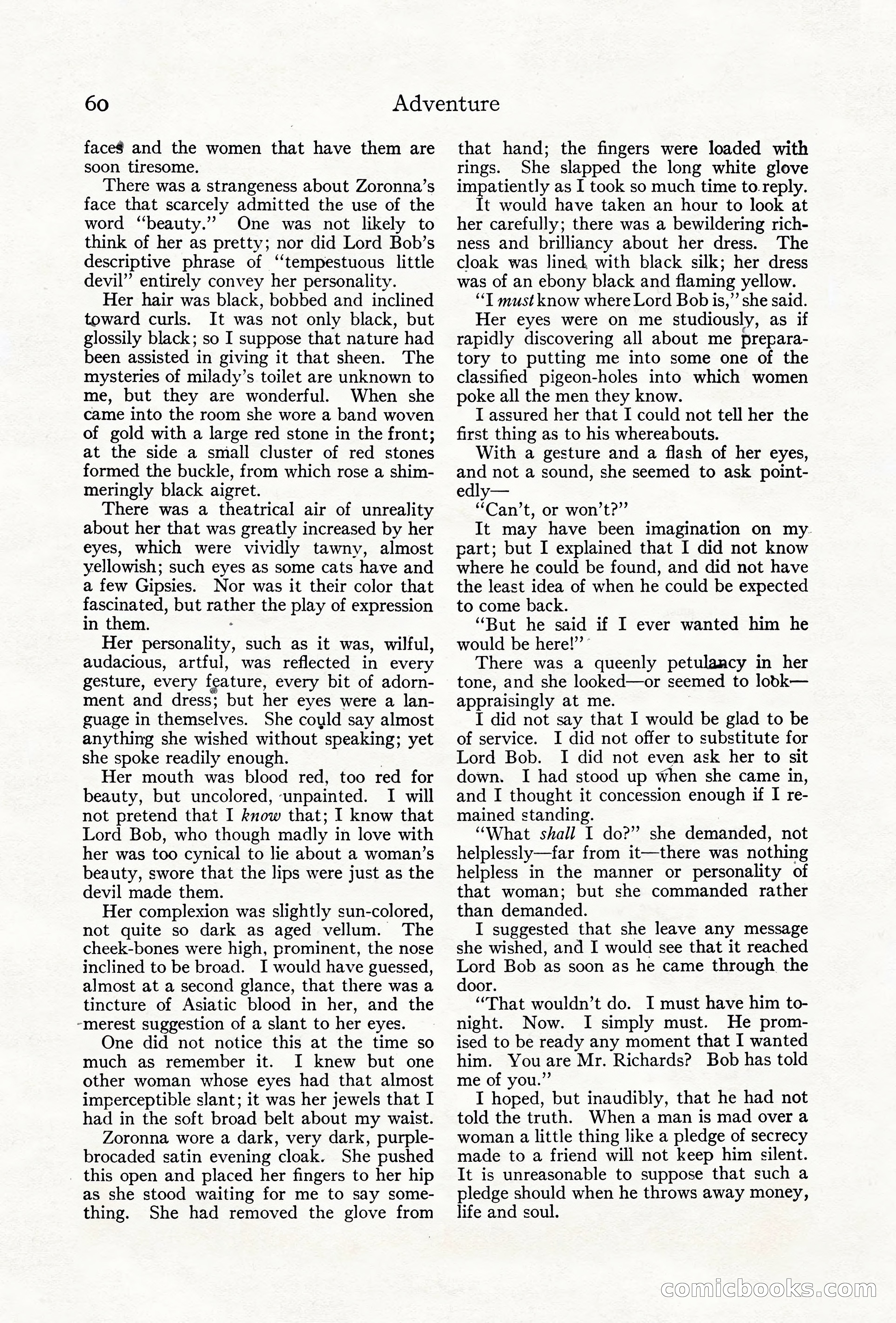Adventure Magazine Cover, June 18, 1921 — page 70 of 204