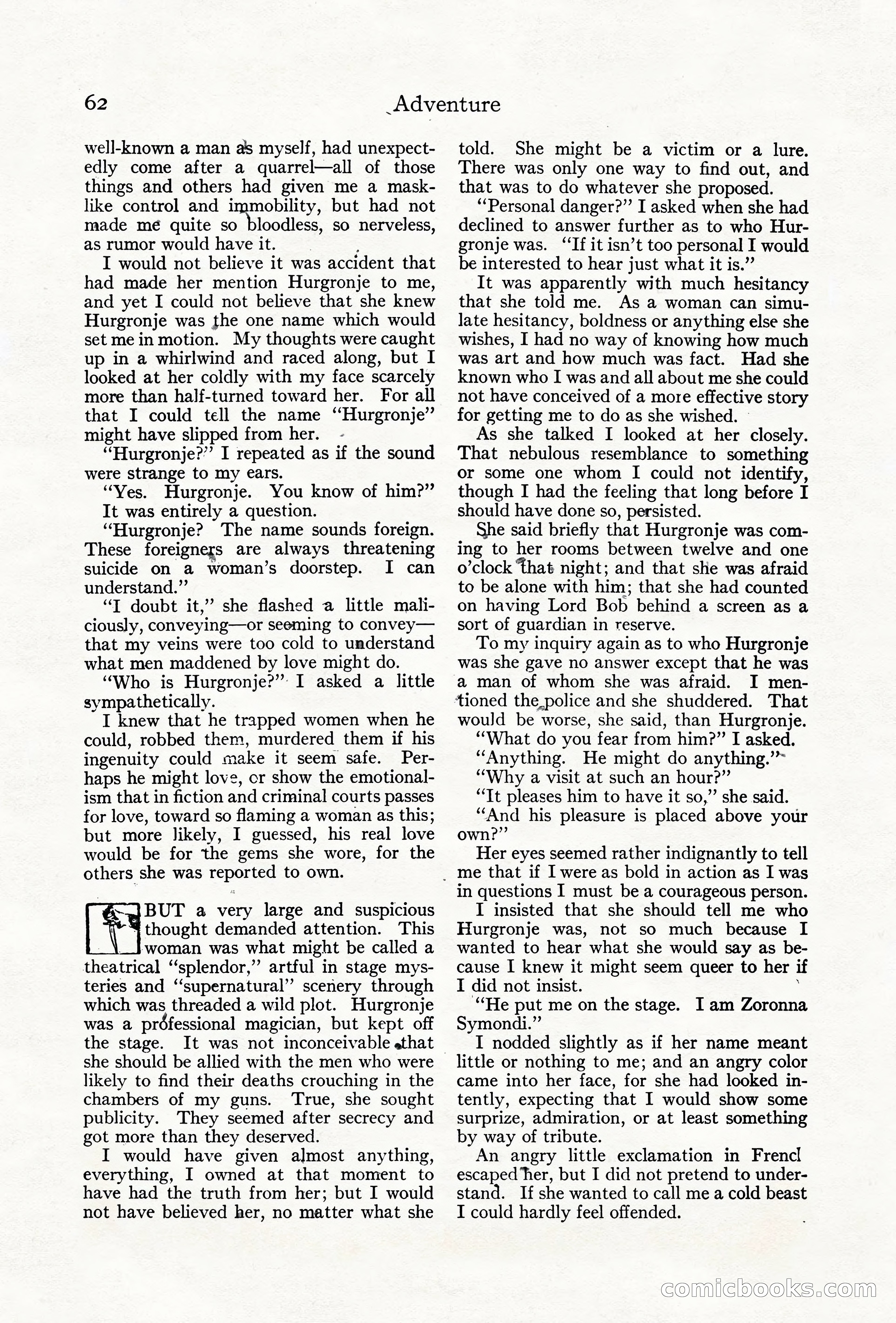 Adventure Magazine Cover, June 18, 1921 — page 72 of 204