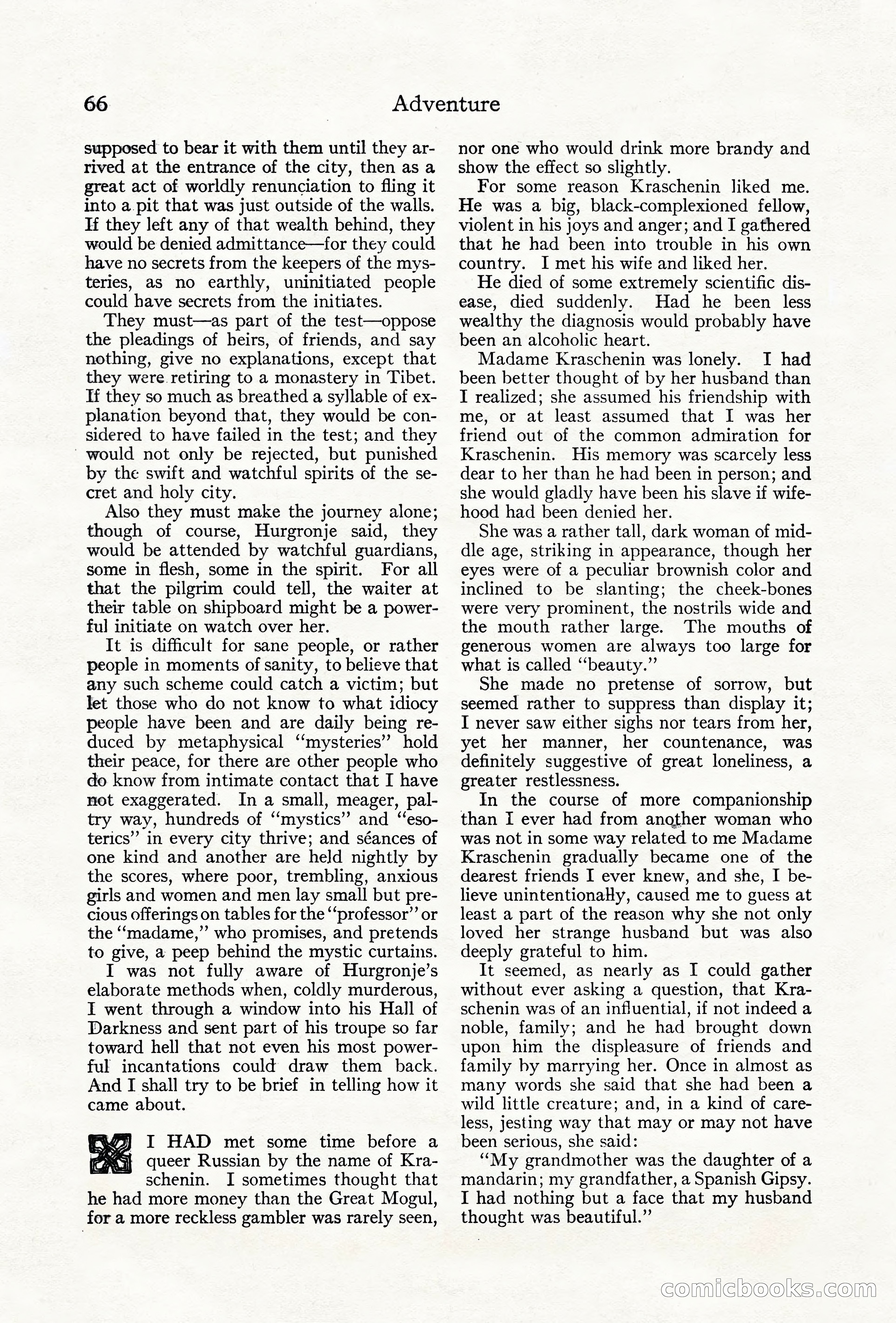 Adventure Magazine Cover, June 18, 1921 — page 76 of 204