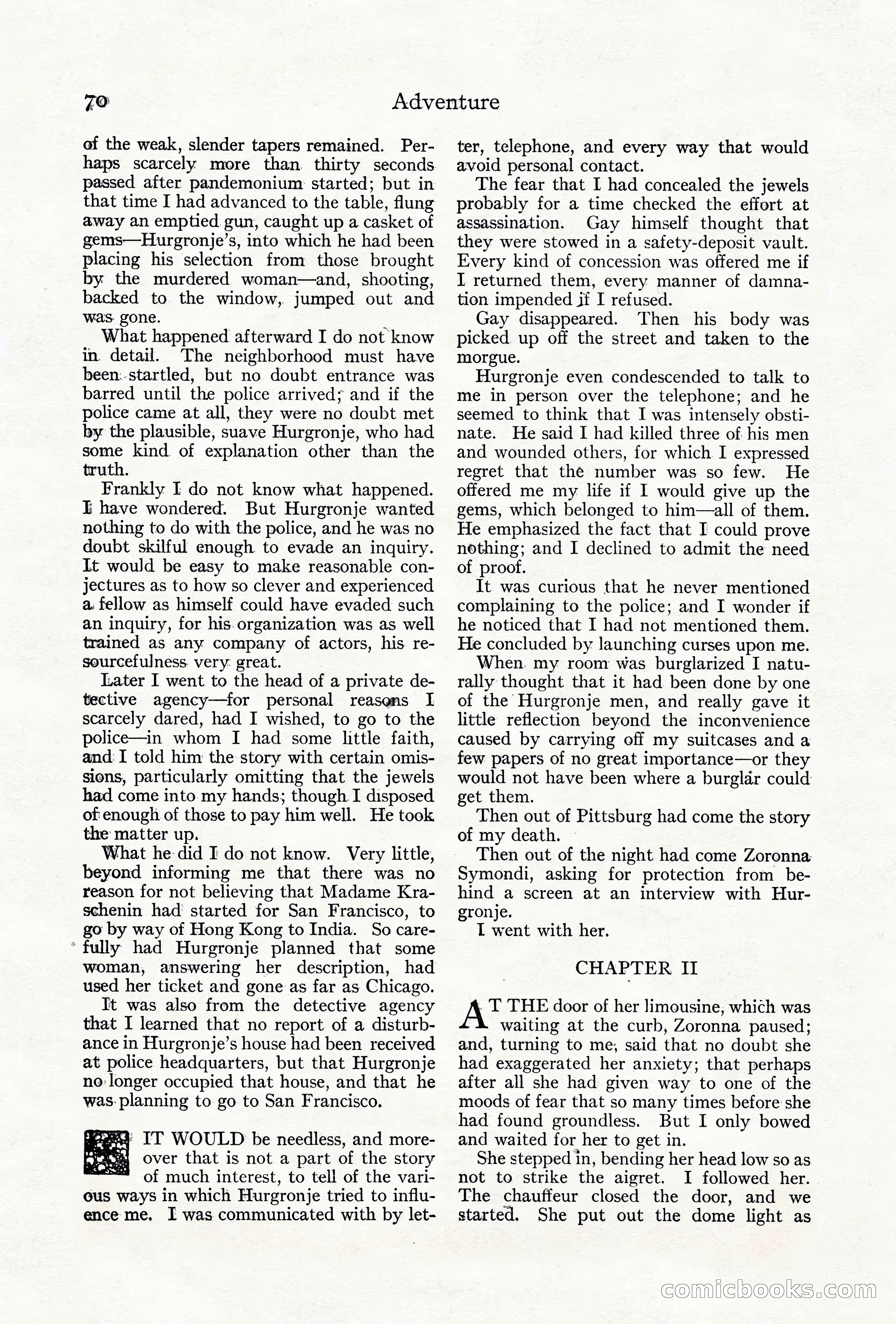 Adventure Magazine Cover, June 18, 1921 — page 80 of 204