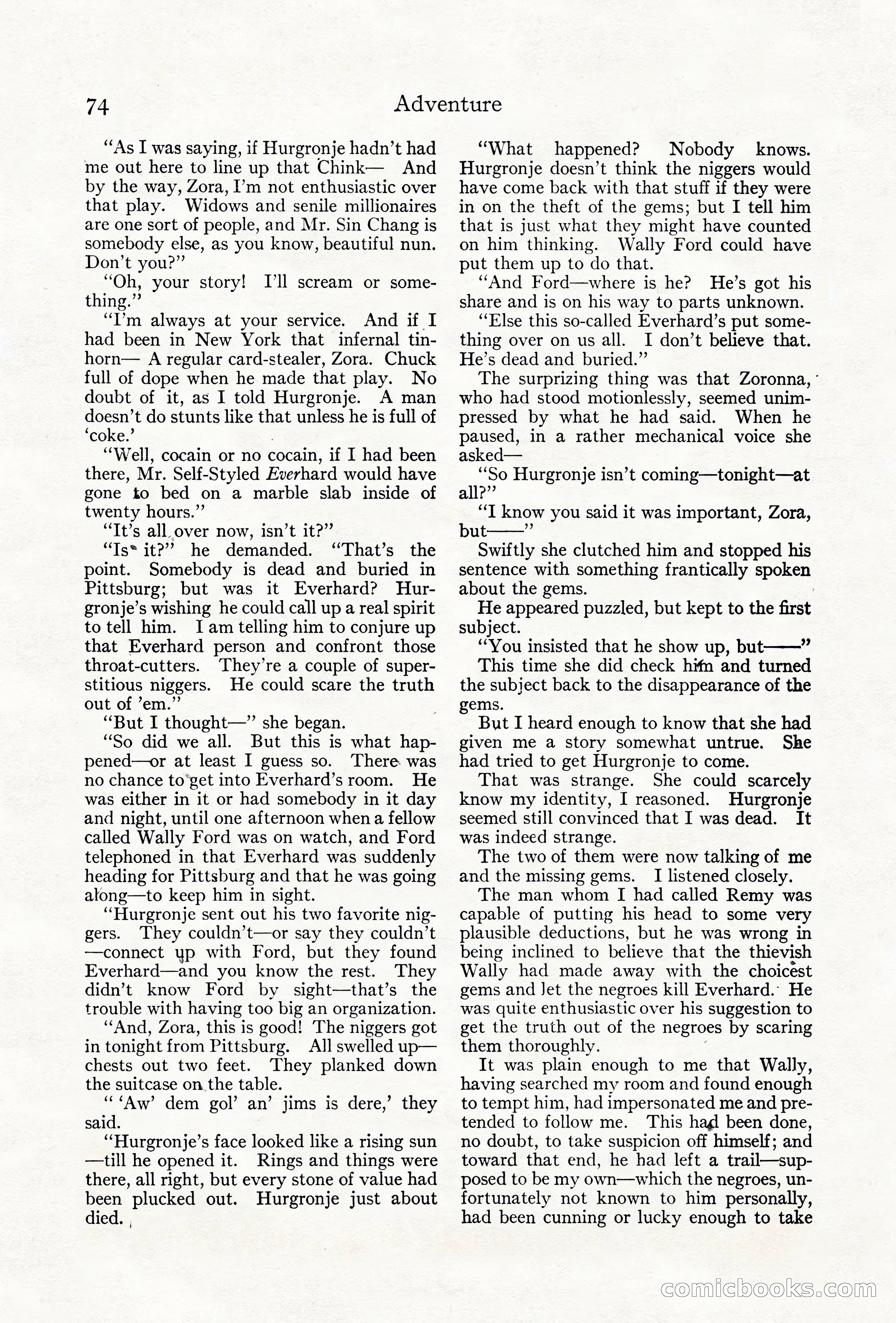 Adventure Magazine Cover, June 18, 1921 — page 84 of 204