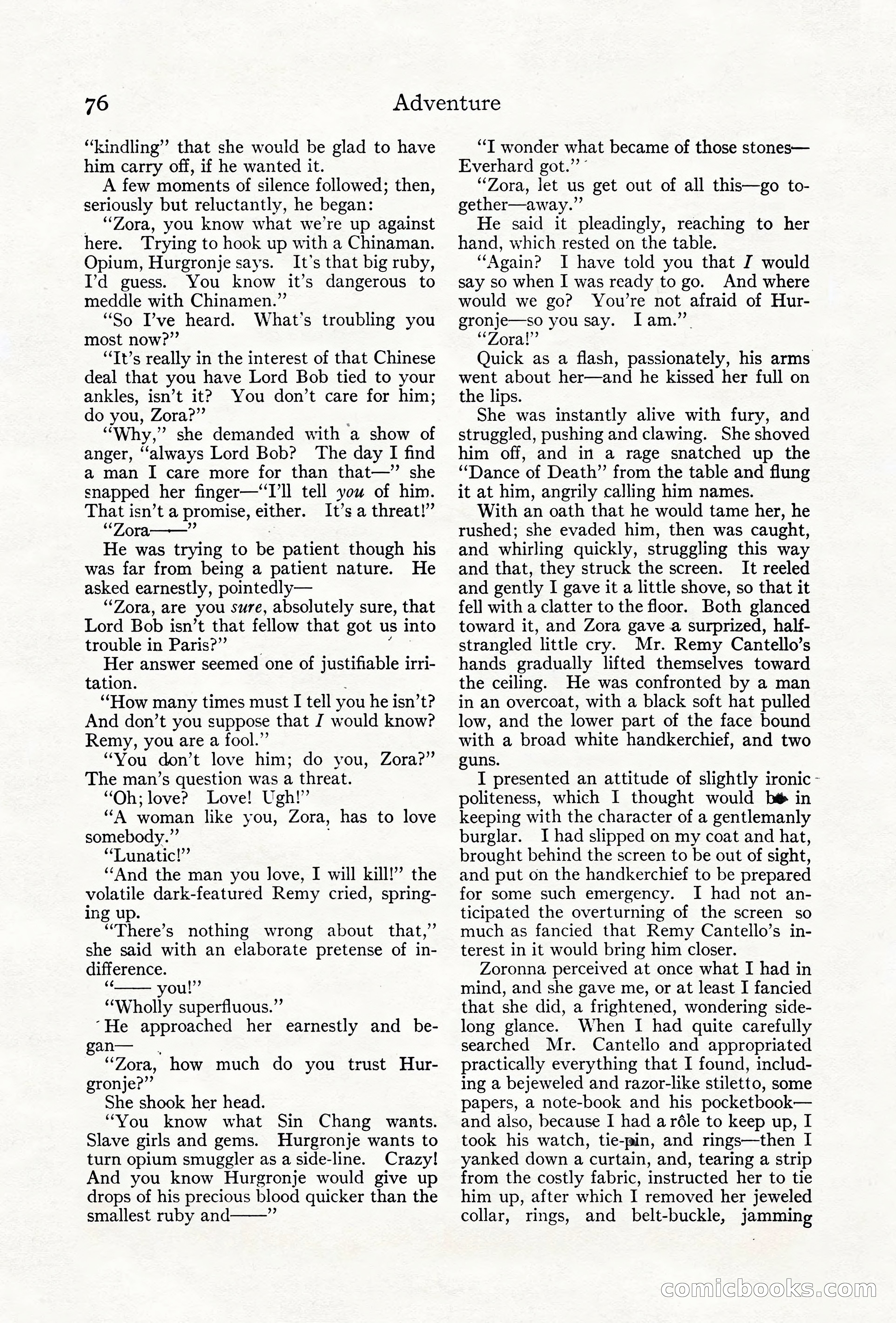 Adventure Magazine Cover, June 18, 1921 — page 86 of 204