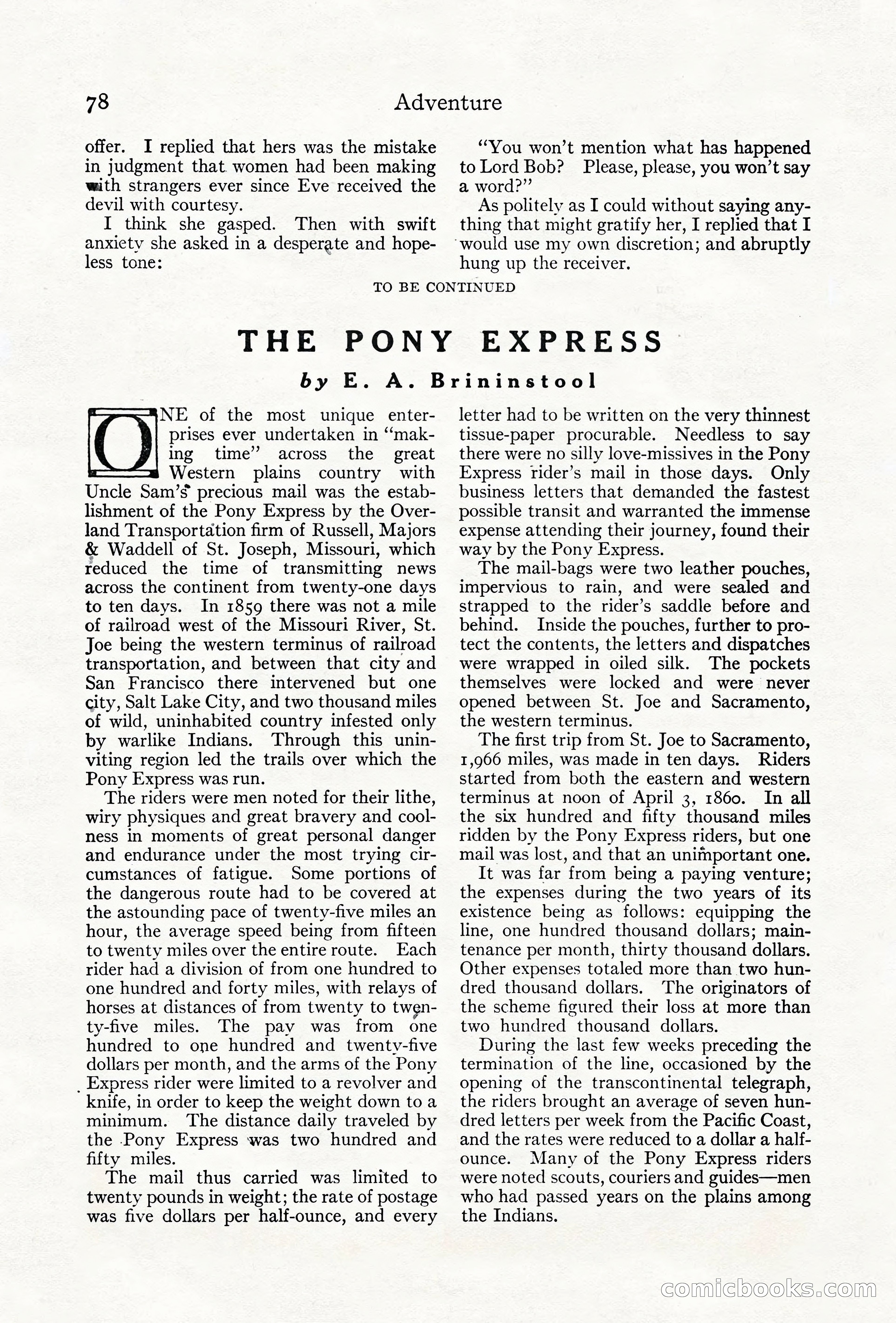Adventure Magazine Cover, June 18, 1921 — page 88 of 204