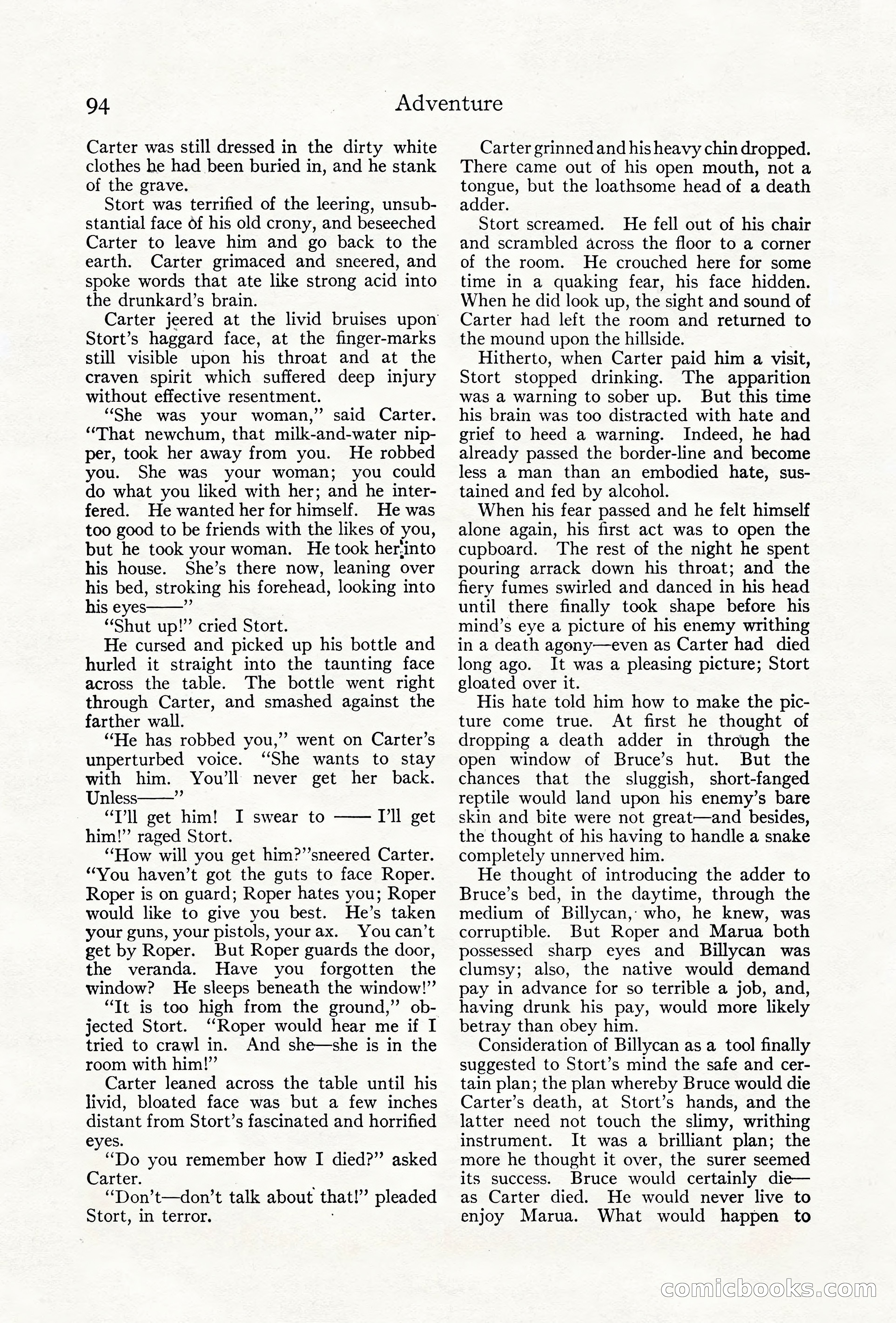 Adventure Magazine Cover, June 18, 1921 — page 104 of 204