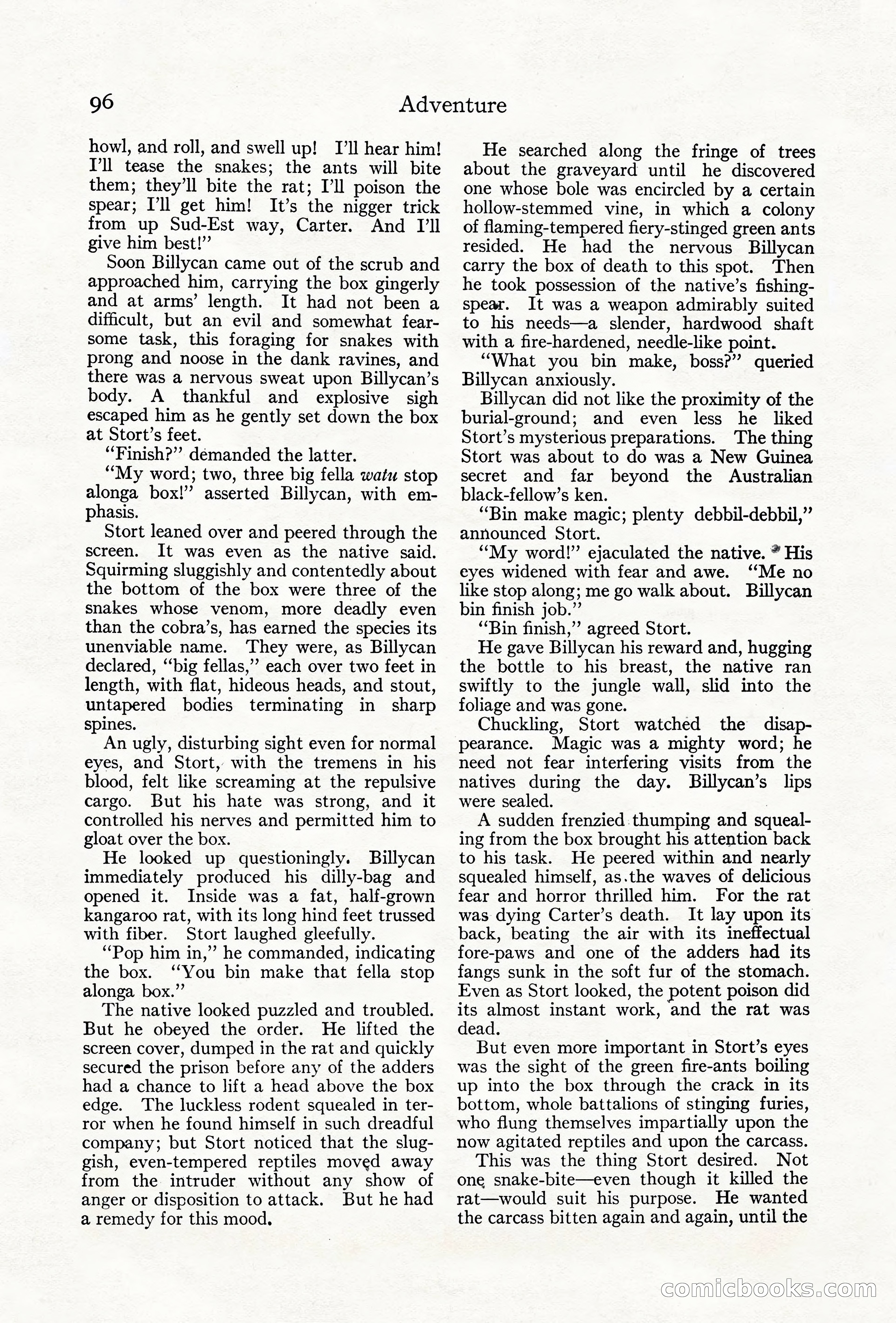 Adventure Magazine Cover, June 18, 1921 — page 106 of 204