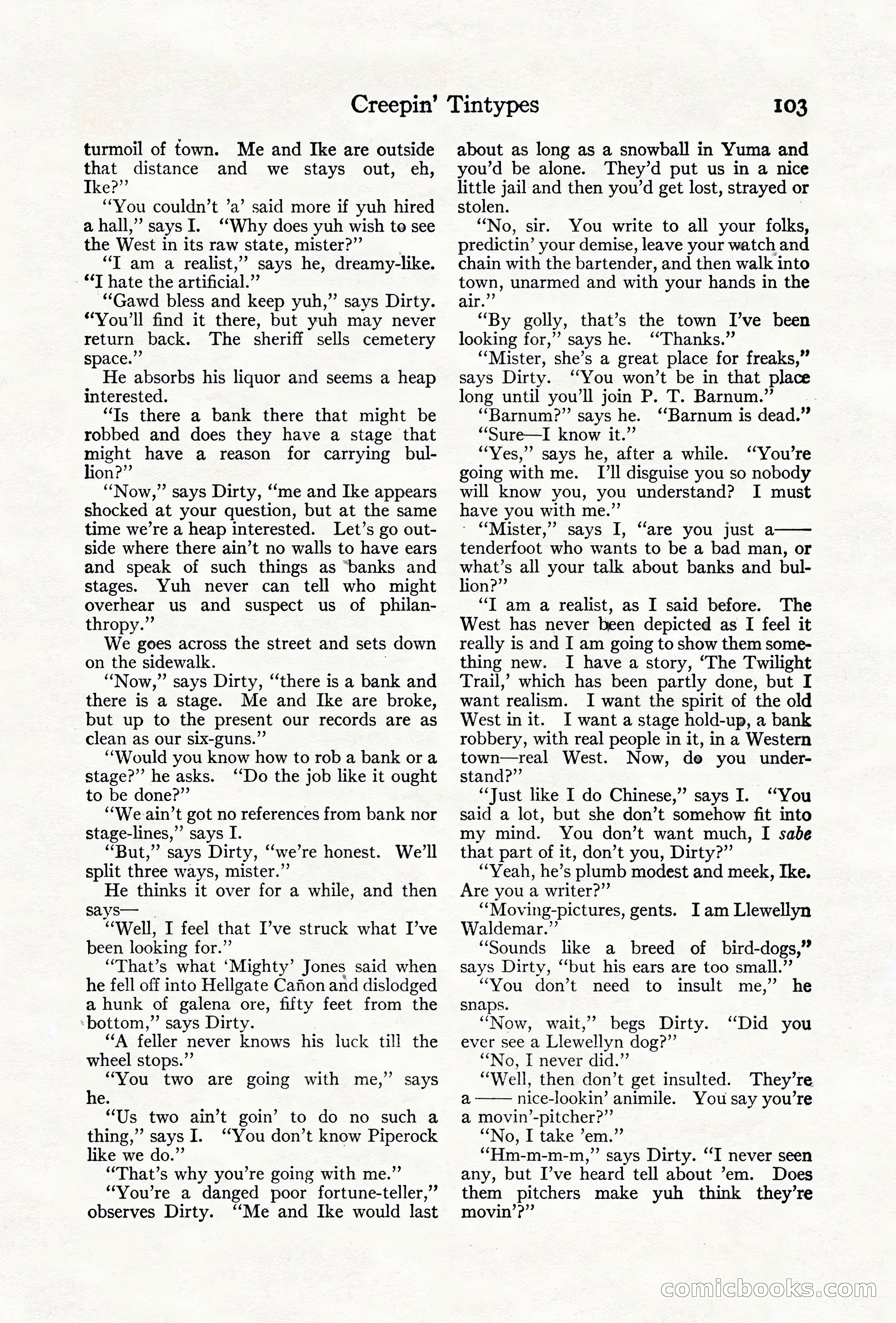Adventure Magazine Cover, June 18, 1921 — page 113 of 204