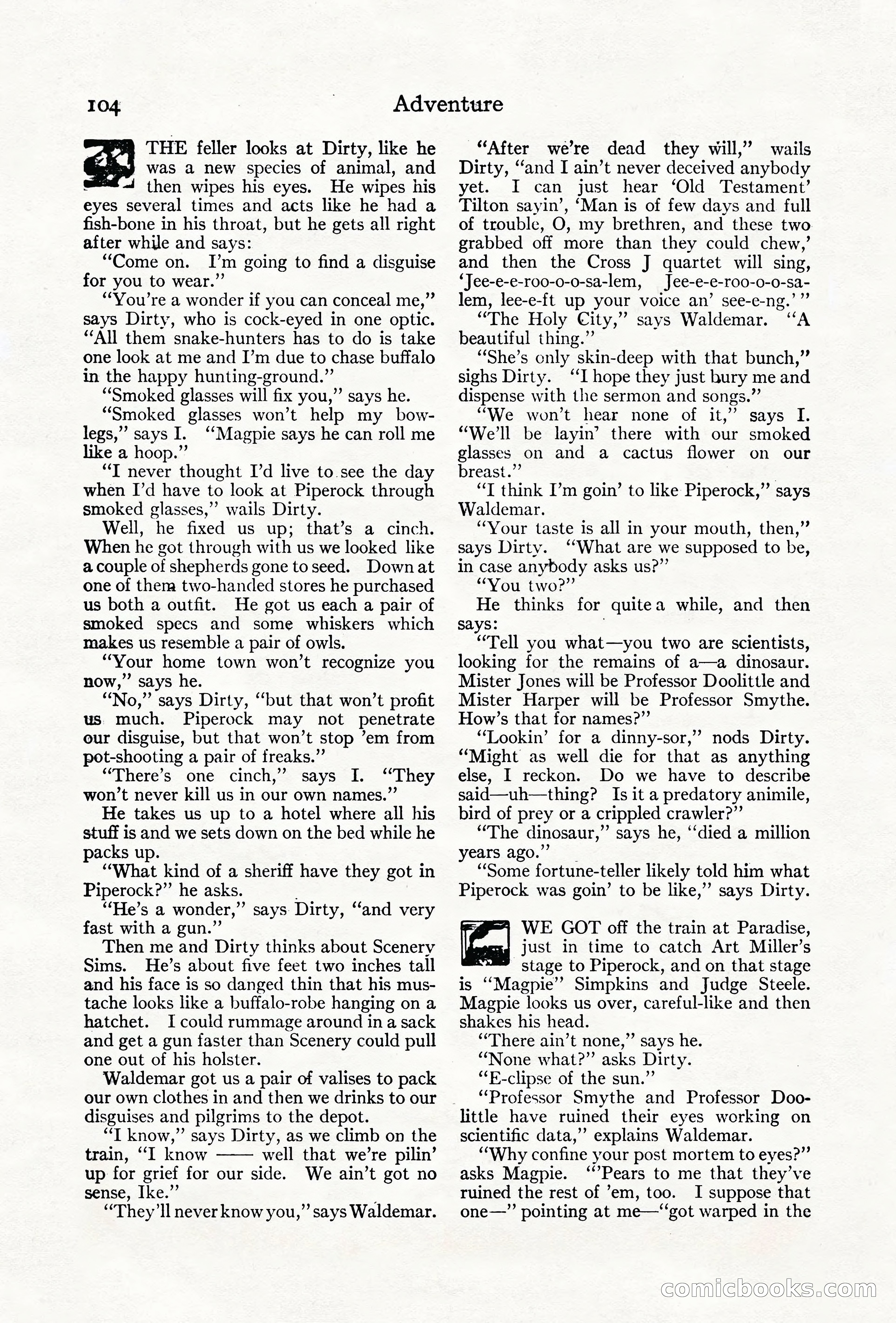 Adventure Magazine Cover, June 18, 1921 — page 114 of 204