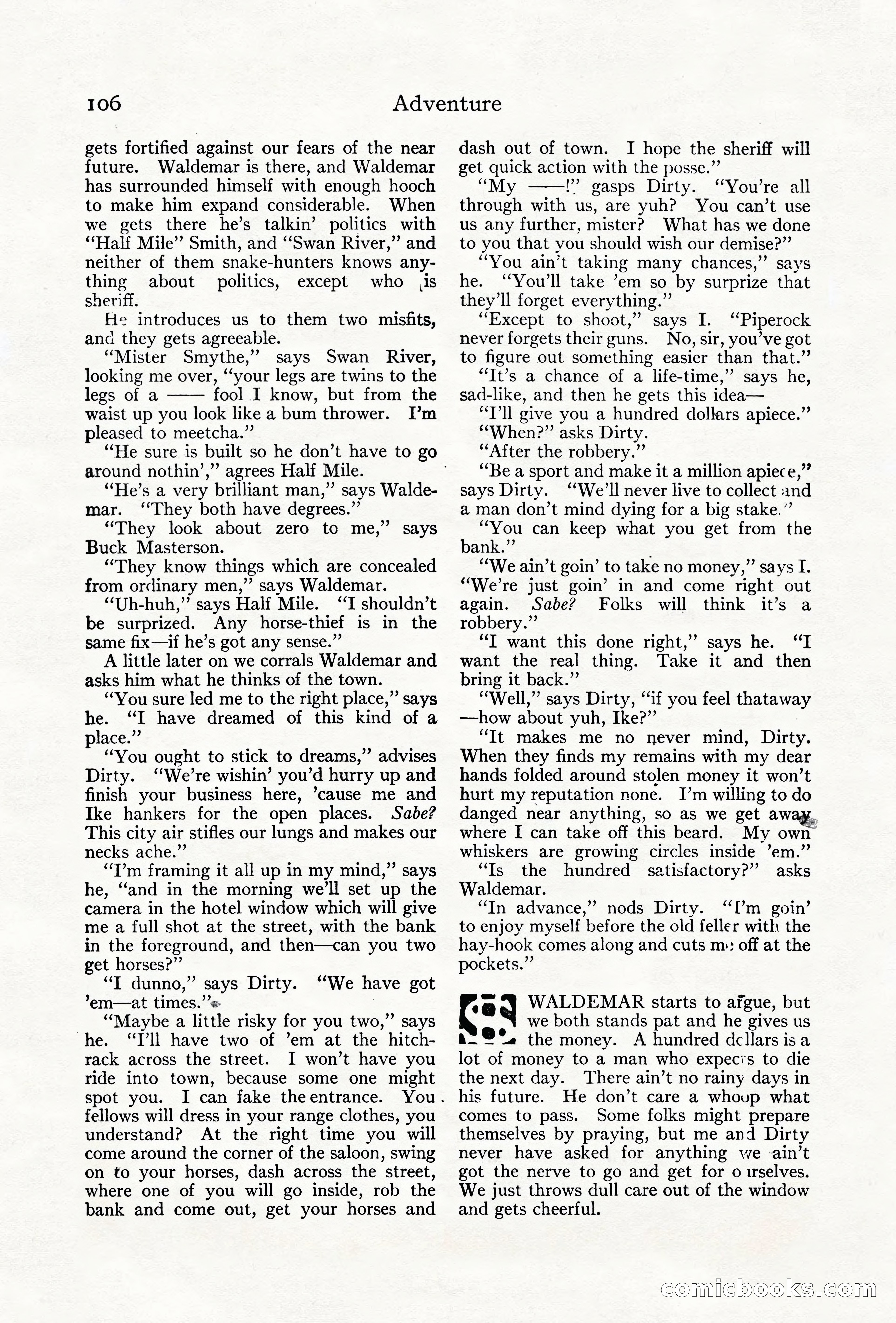 Adventure Magazine Cover, June 18, 1921 — page 116 of 204