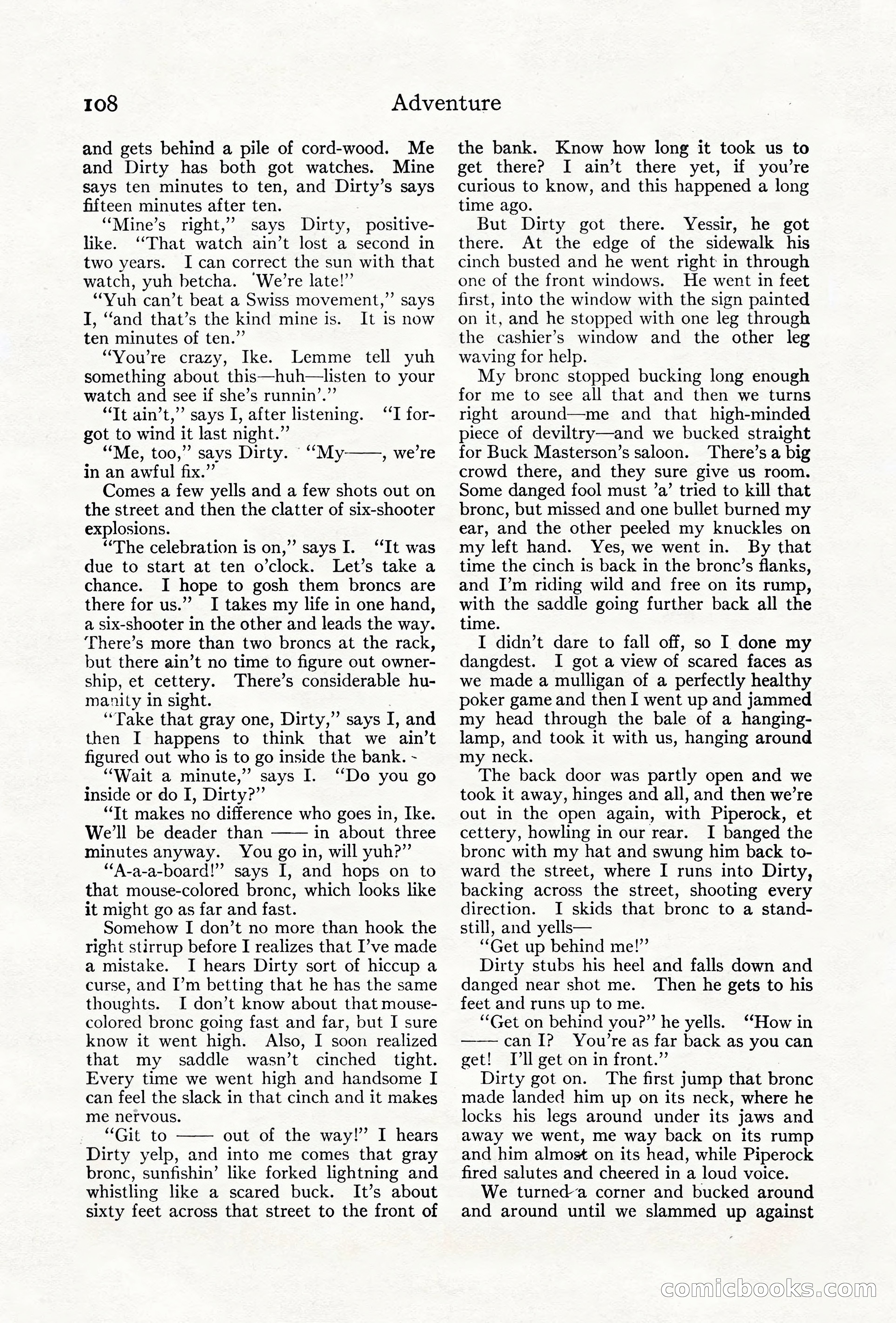 Adventure Magazine Cover, June 18, 1921 — page 118 of 204