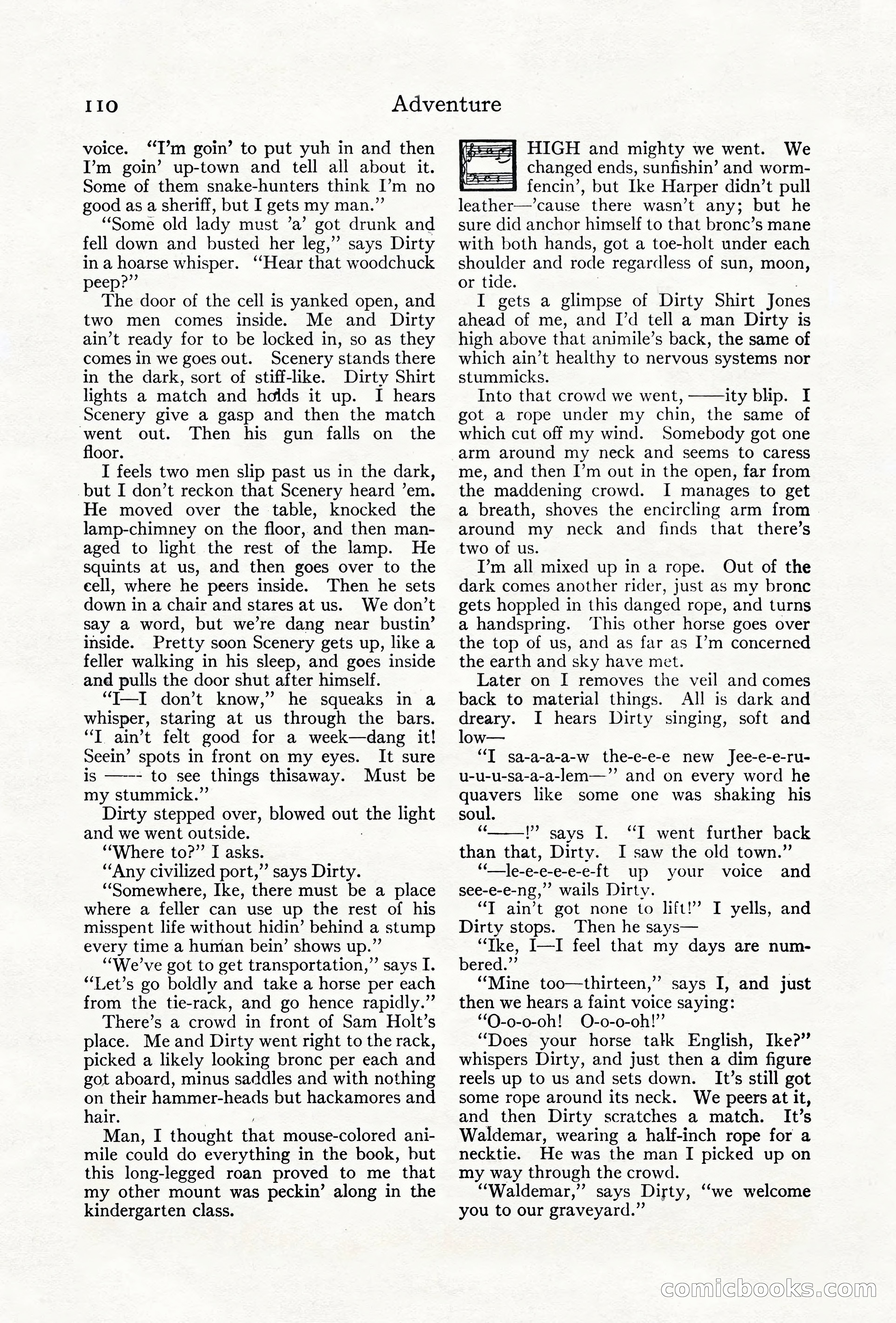Adventure Magazine Cover, June 18, 1921 — page 120 of 204