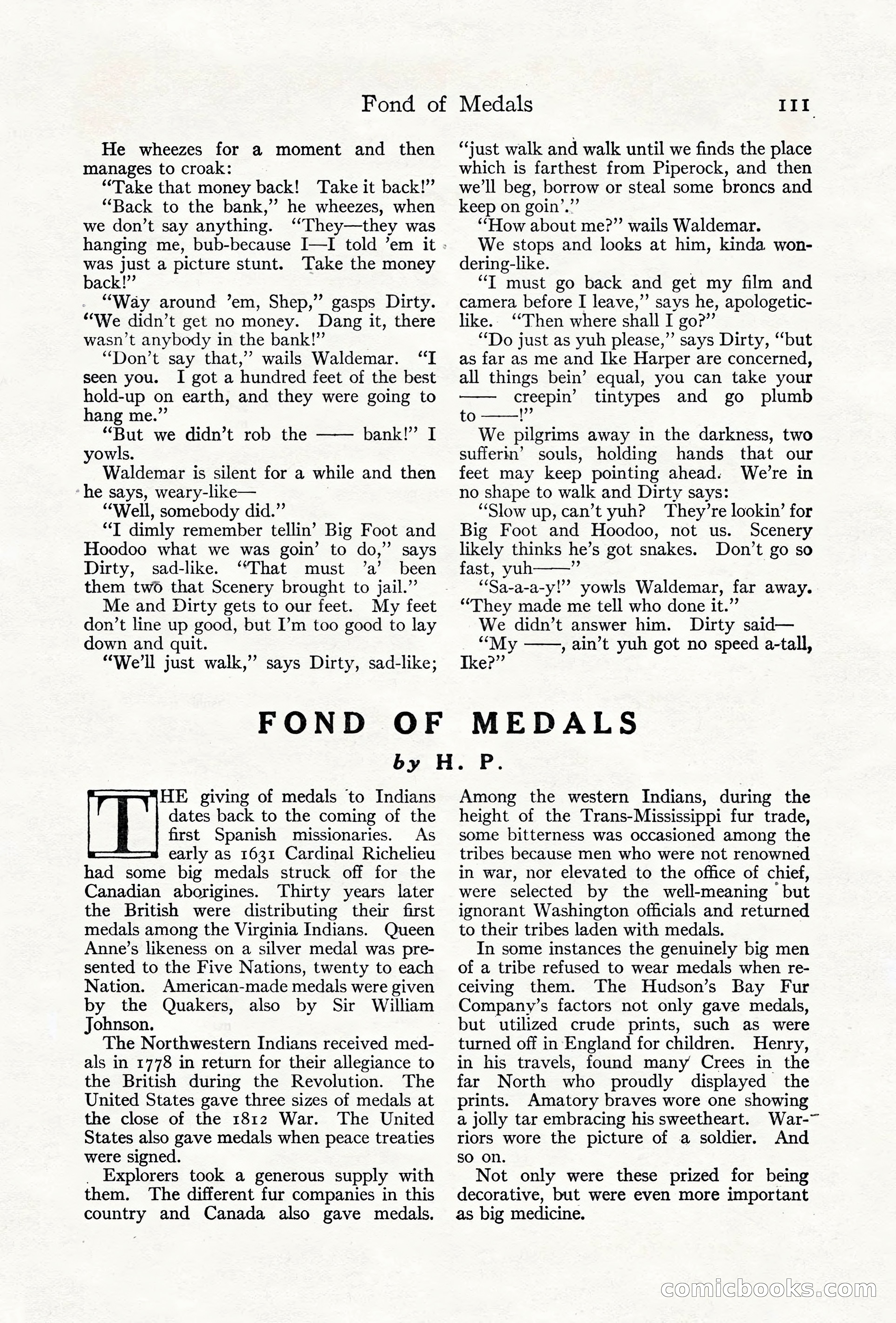 Adventure Magazine Cover, June 18, 1921 — page 121 of 204