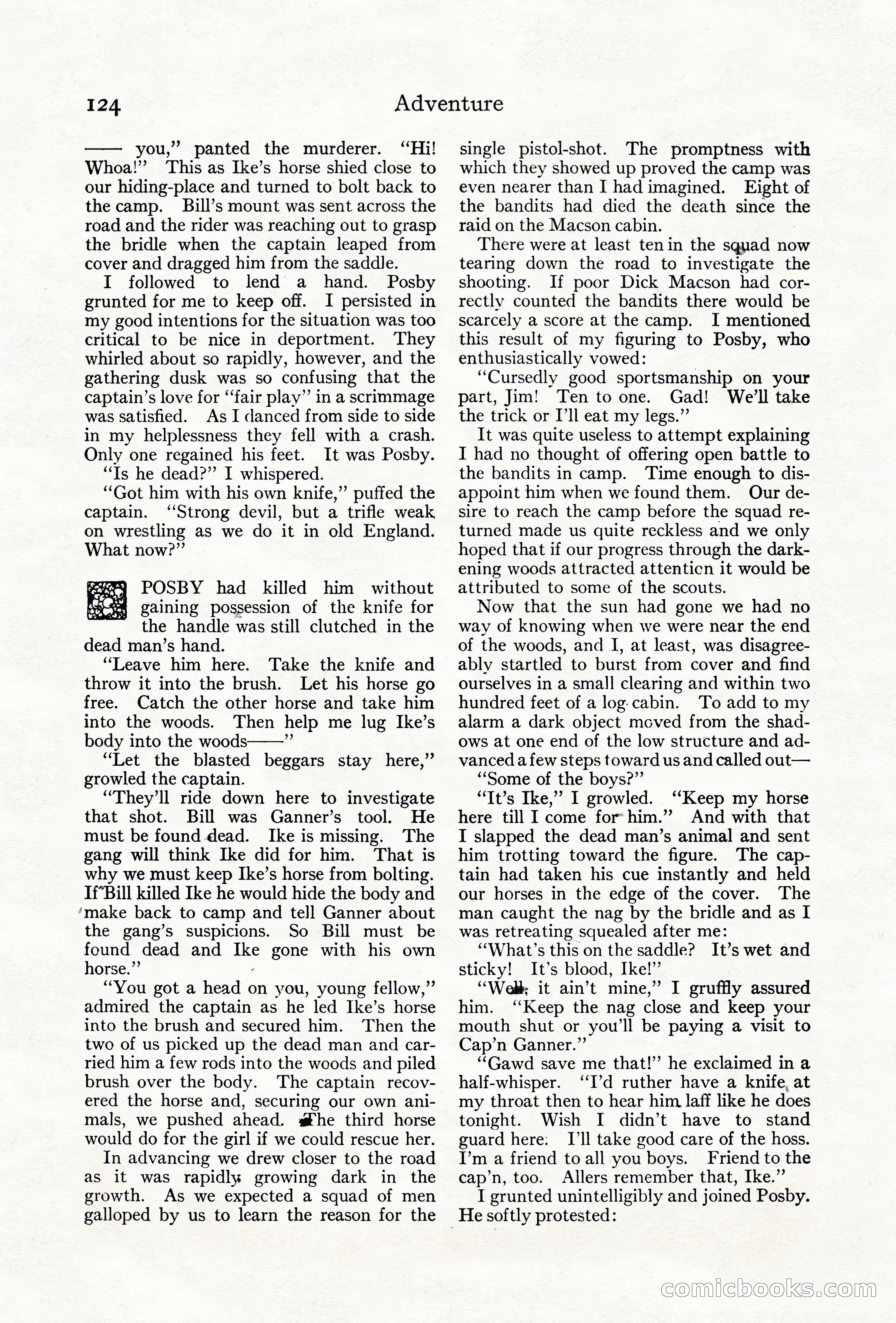 Adventure Magazine Cover, June 18, 1921 — page 134 of 204