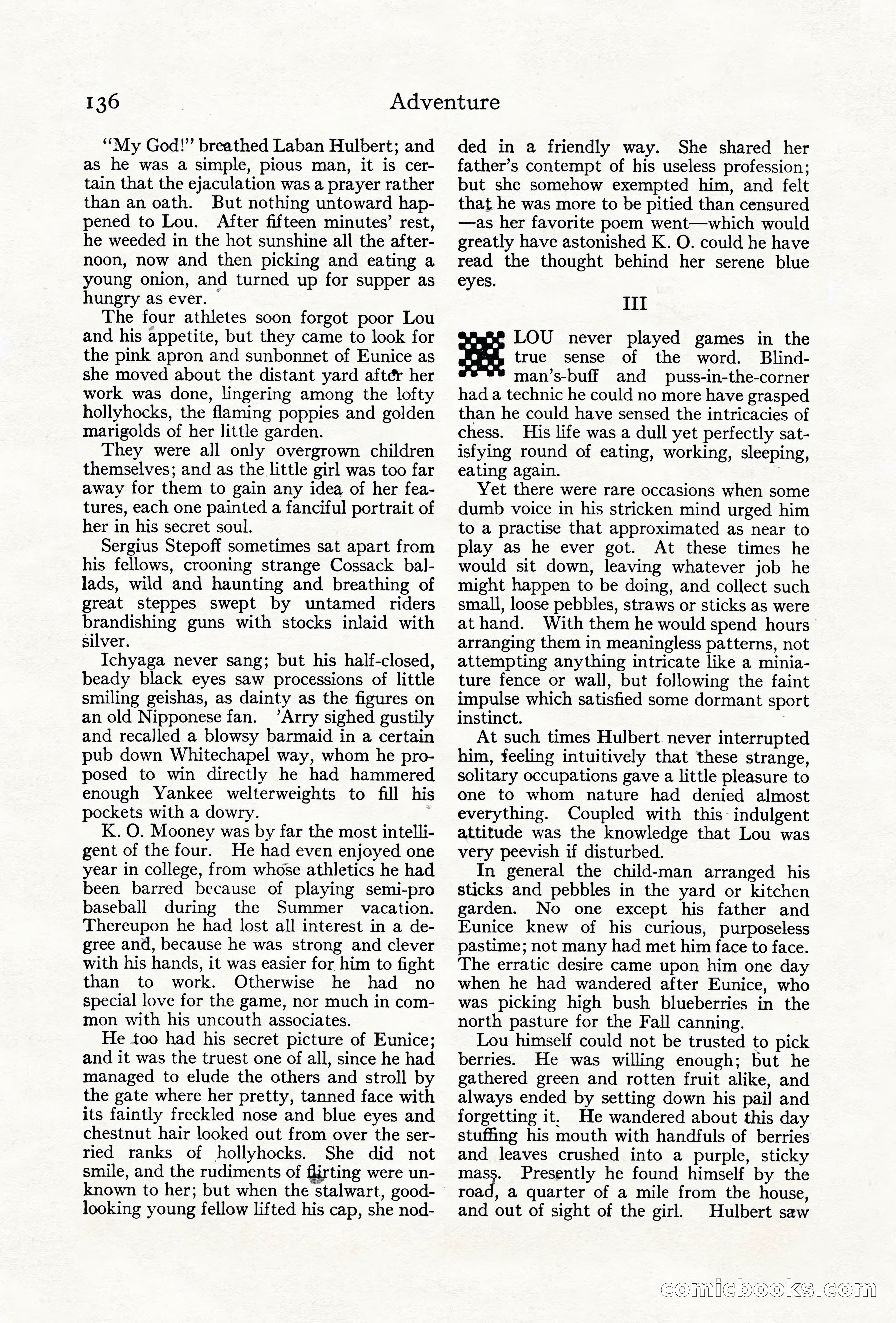 Adventure Magazine Cover, June 18, 1921 — page 146 of 204
