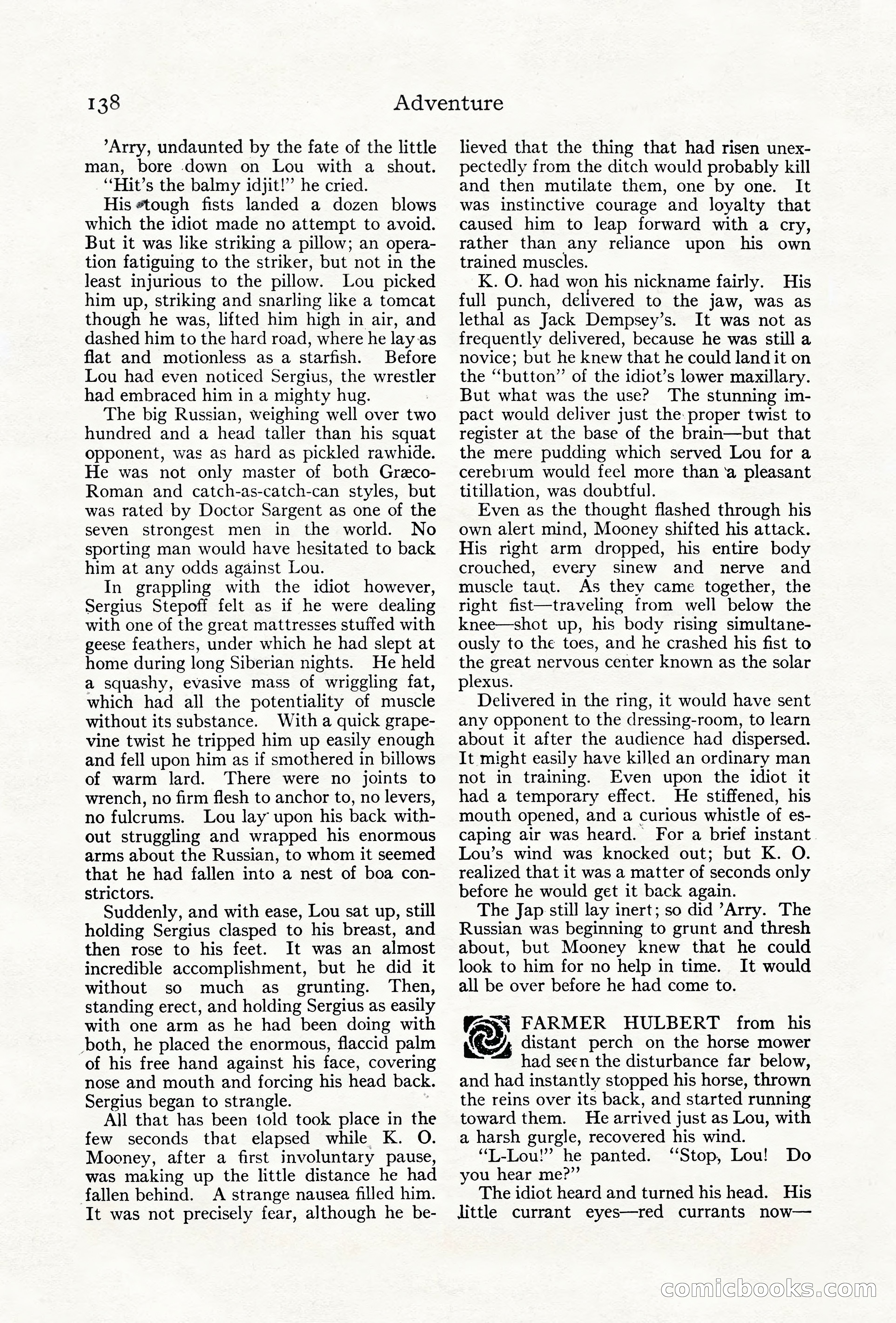 Adventure Magazine Cover, June 18, 1921 — page 148 of 204