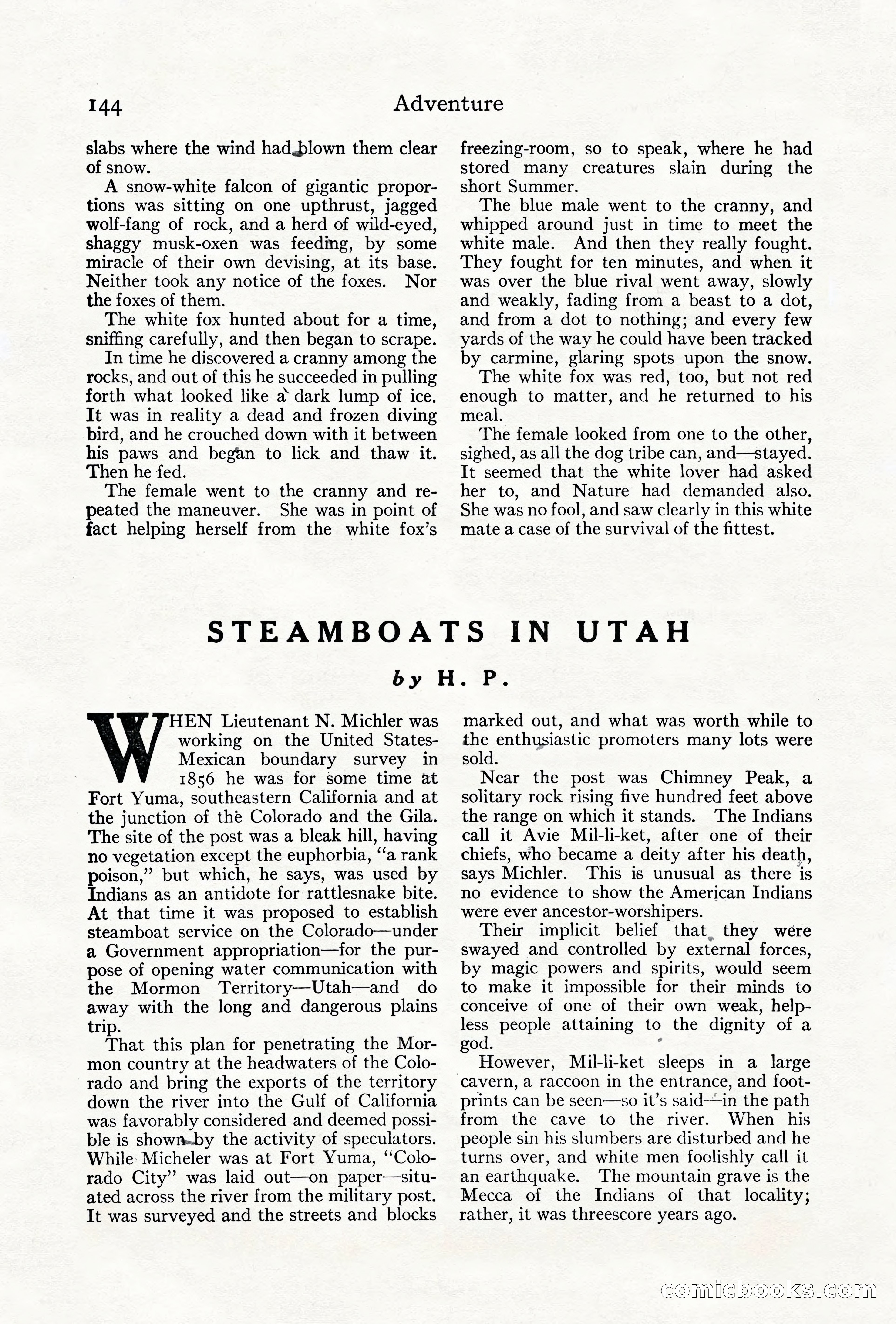 Adventure Magazine Cover, June 18, 1921 — page 154 of 204