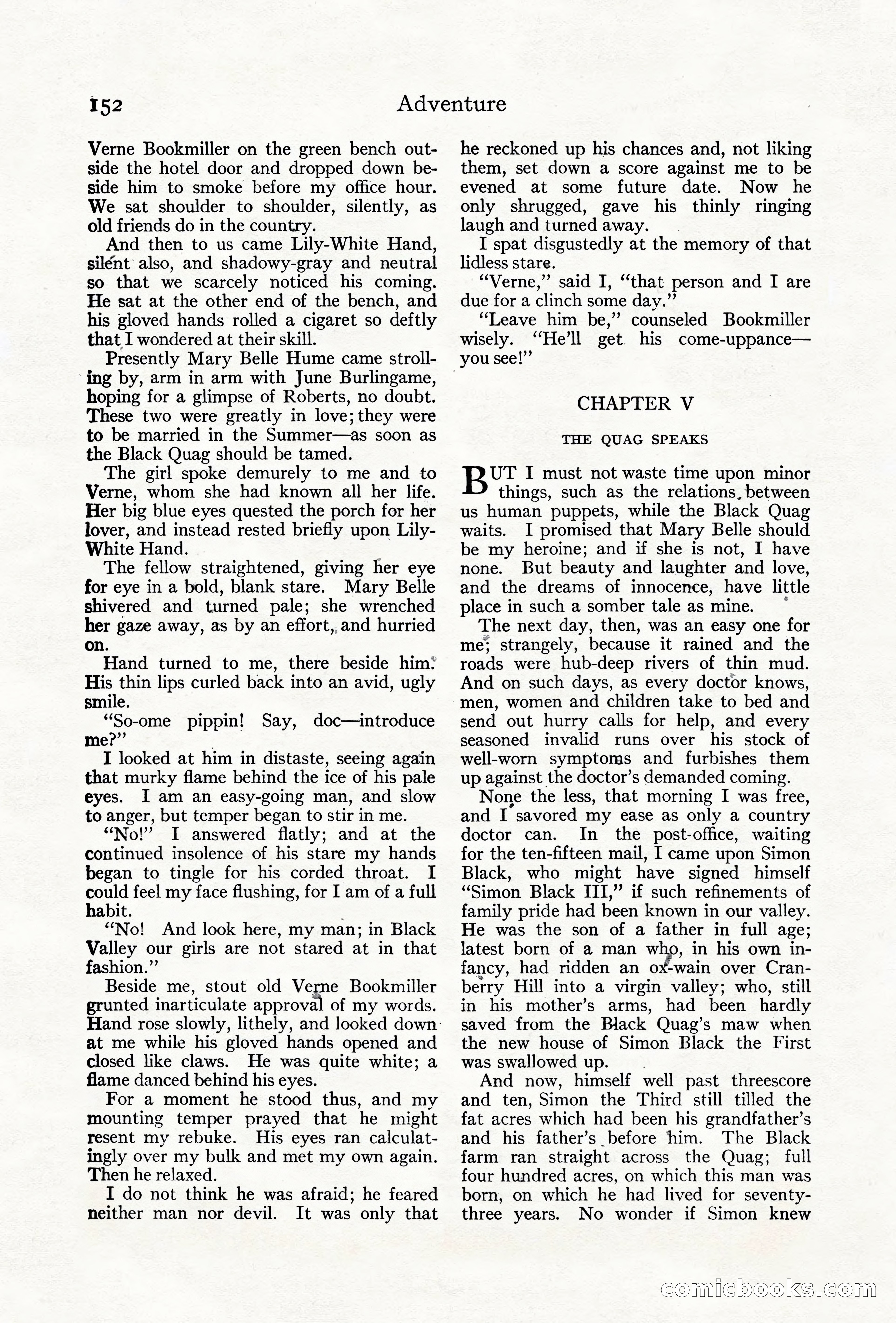 Adventure Magazine Cover, June 18, 1921 — page 162 of 204