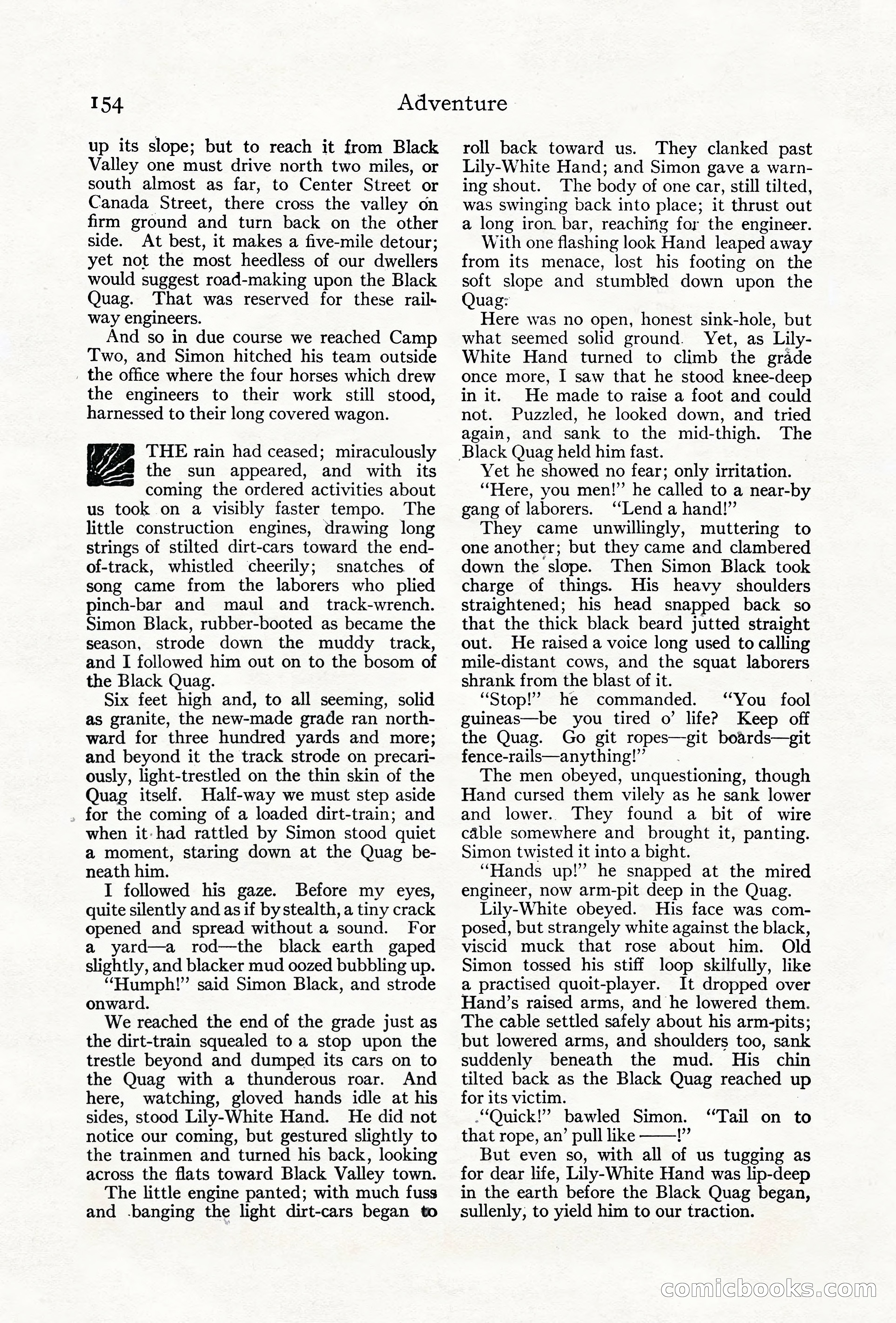 Adventure Magazine Cover, June 18, 1921 — page 164 of 204