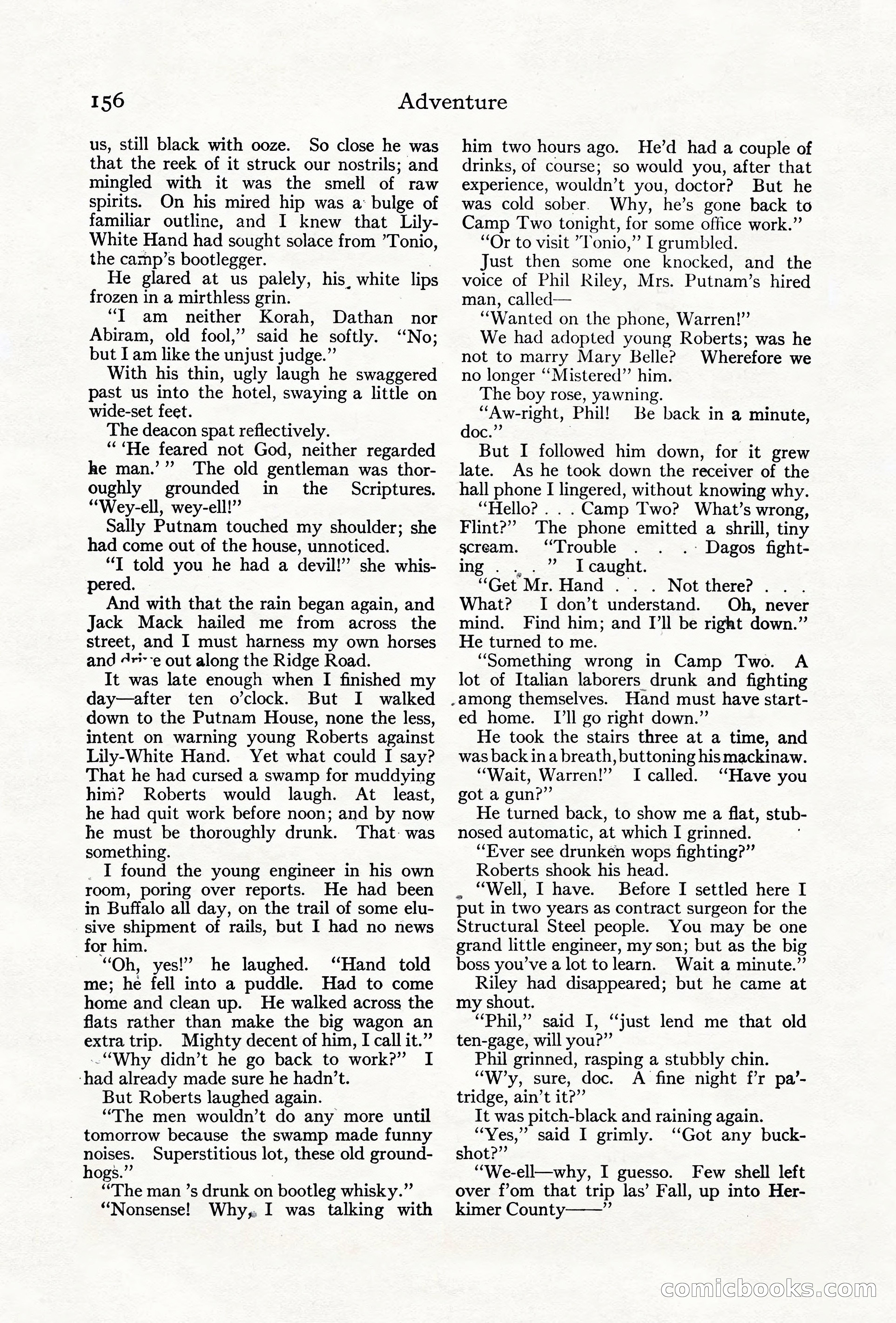 Adventure Magazine Cover, June 18, 1921 — page 166 of 204