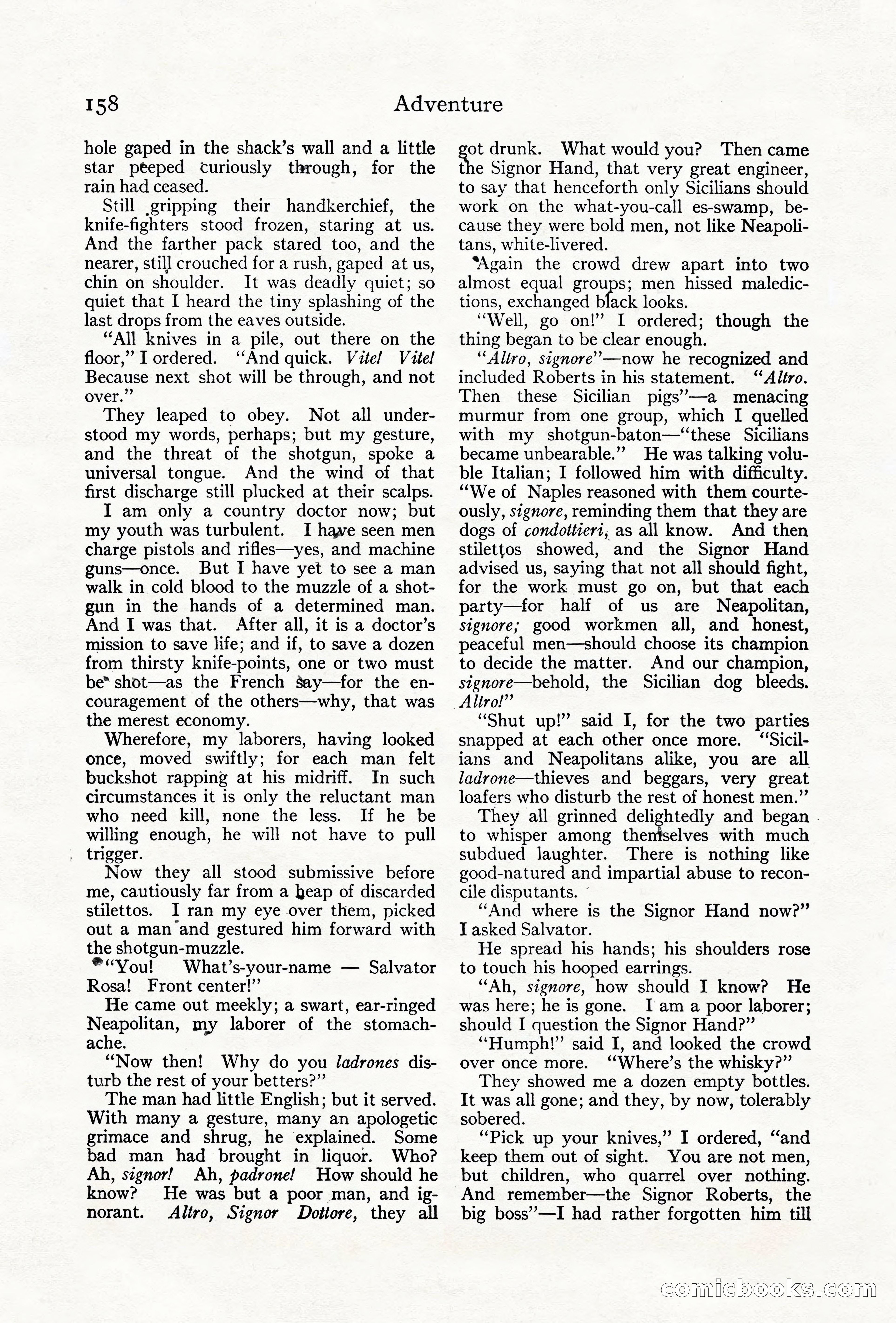 Adventure Magazine Cover, June 18, 1921 — page 168 of 204