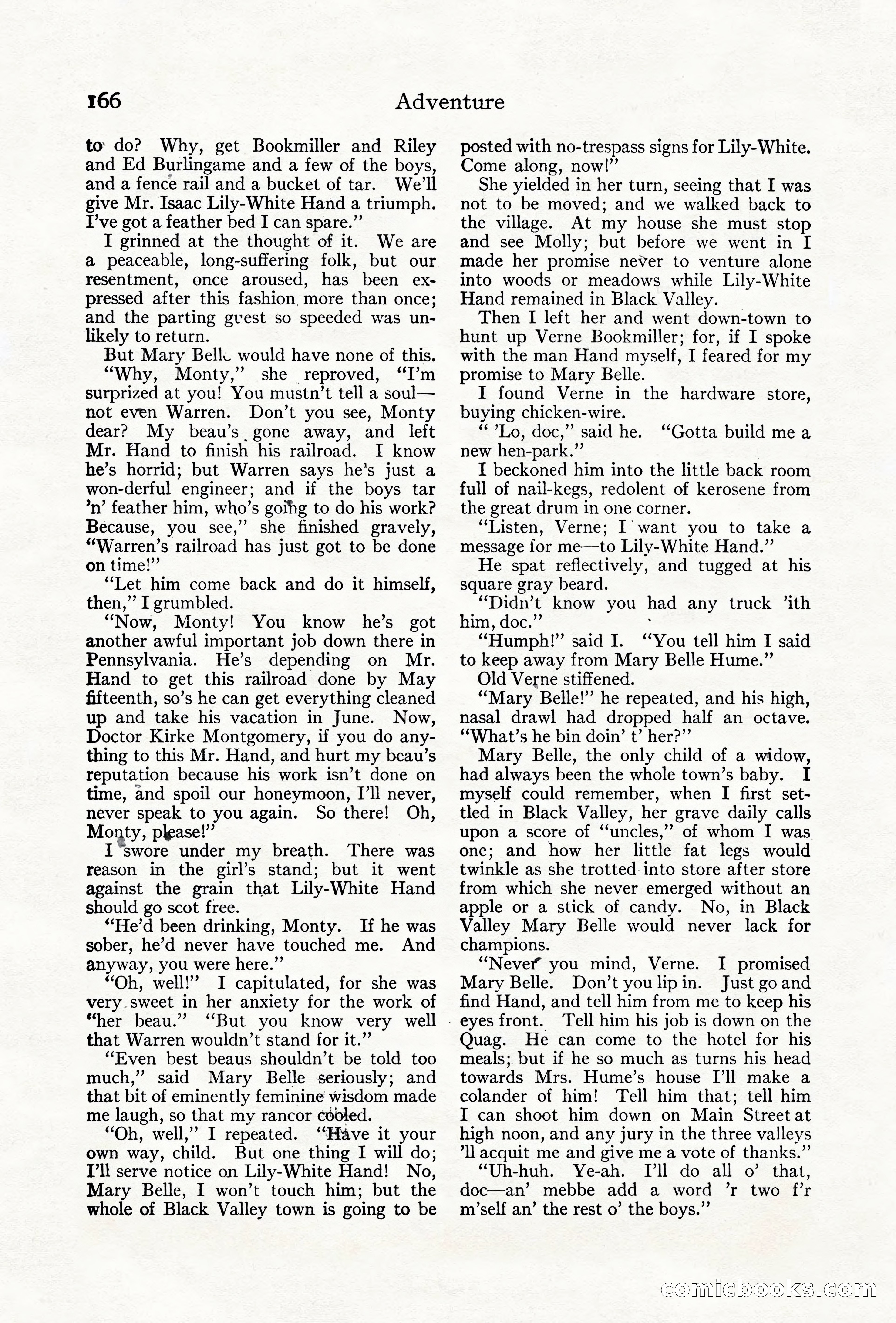 Adventure Magazine Cover, June 18, 1921 — page 176 of 204
