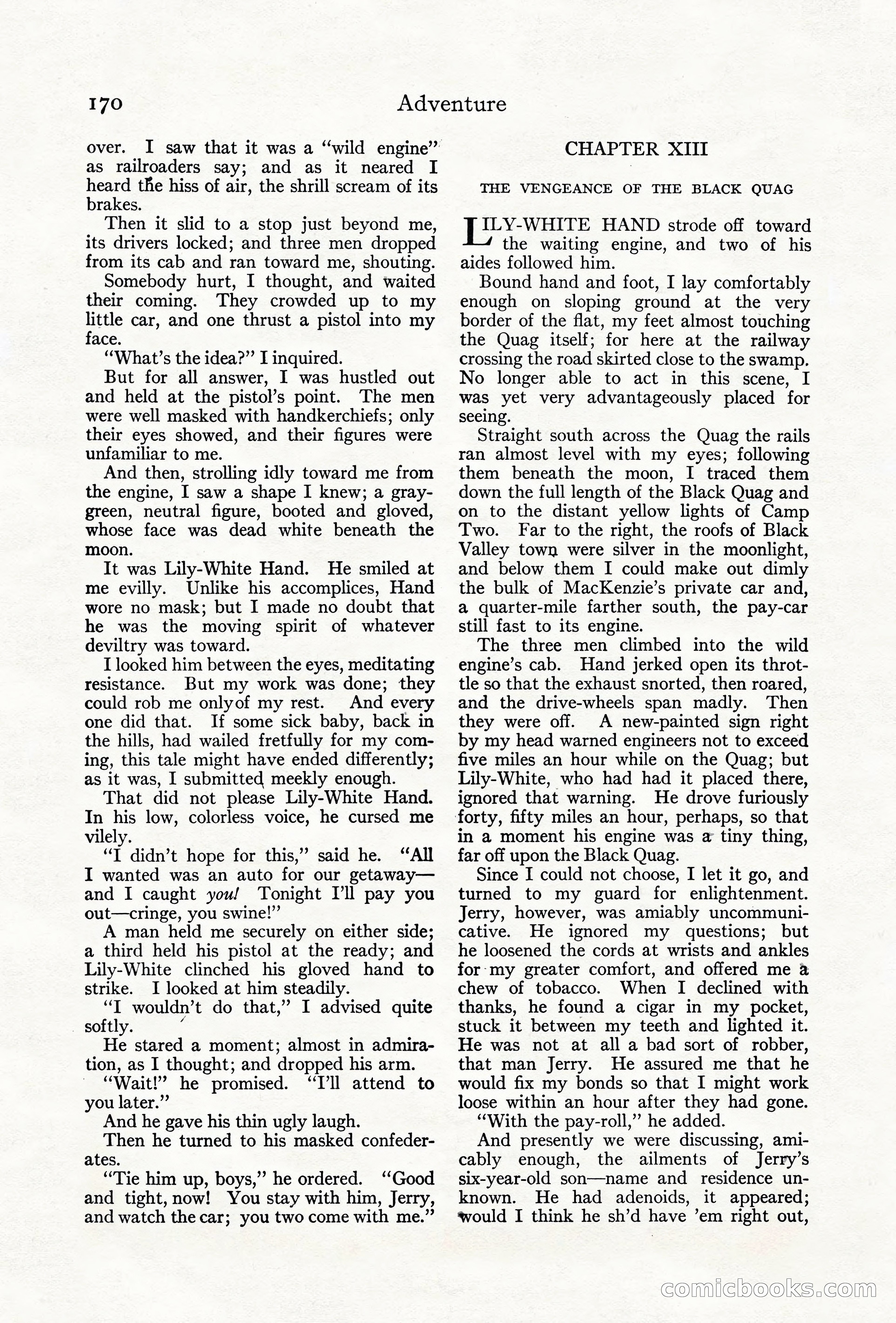 Adventure Magazine Cover, June 18, 1921 — page 180 of 204