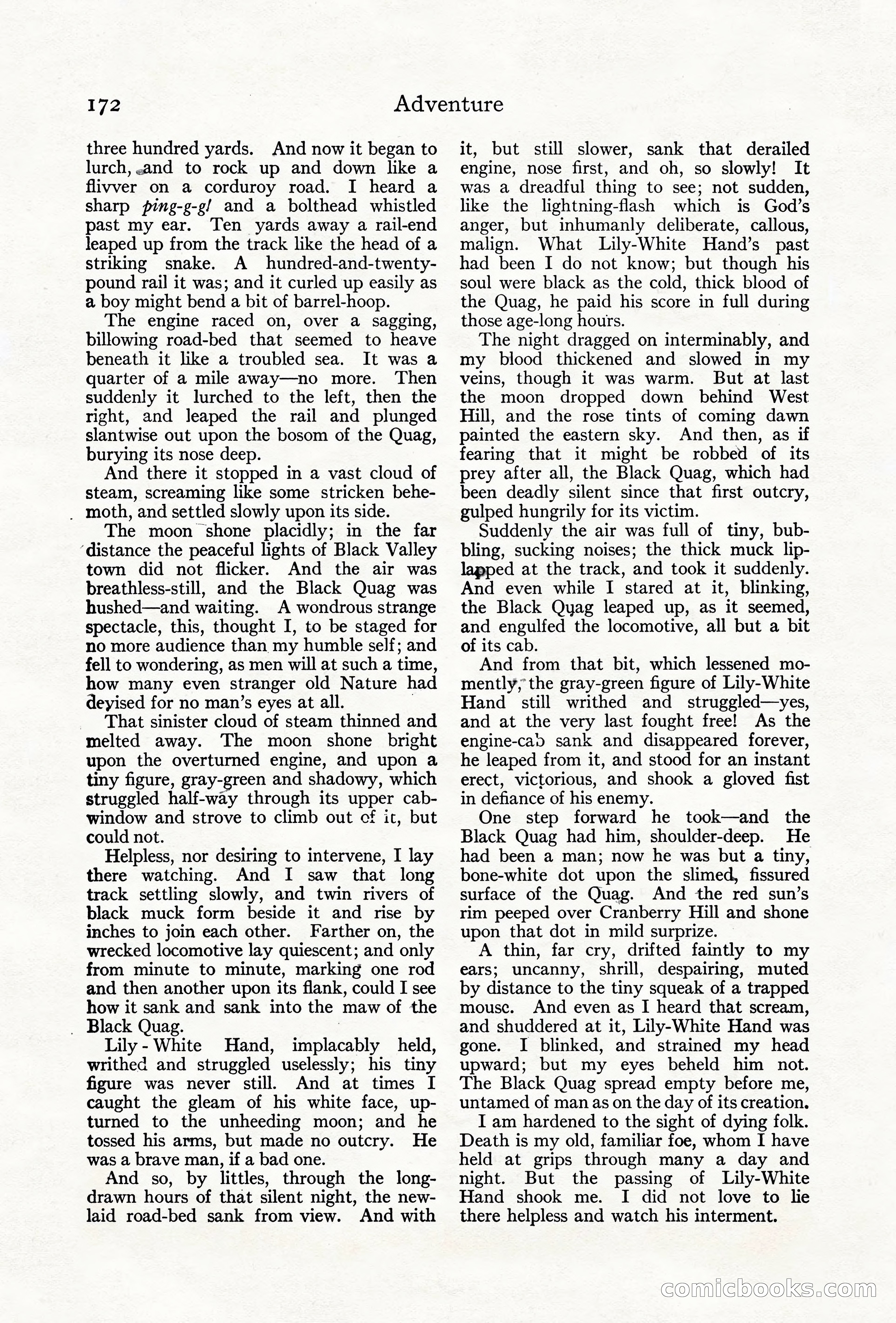 Adventure Magazine Cover, June 18, 1921 — page 182 of 204