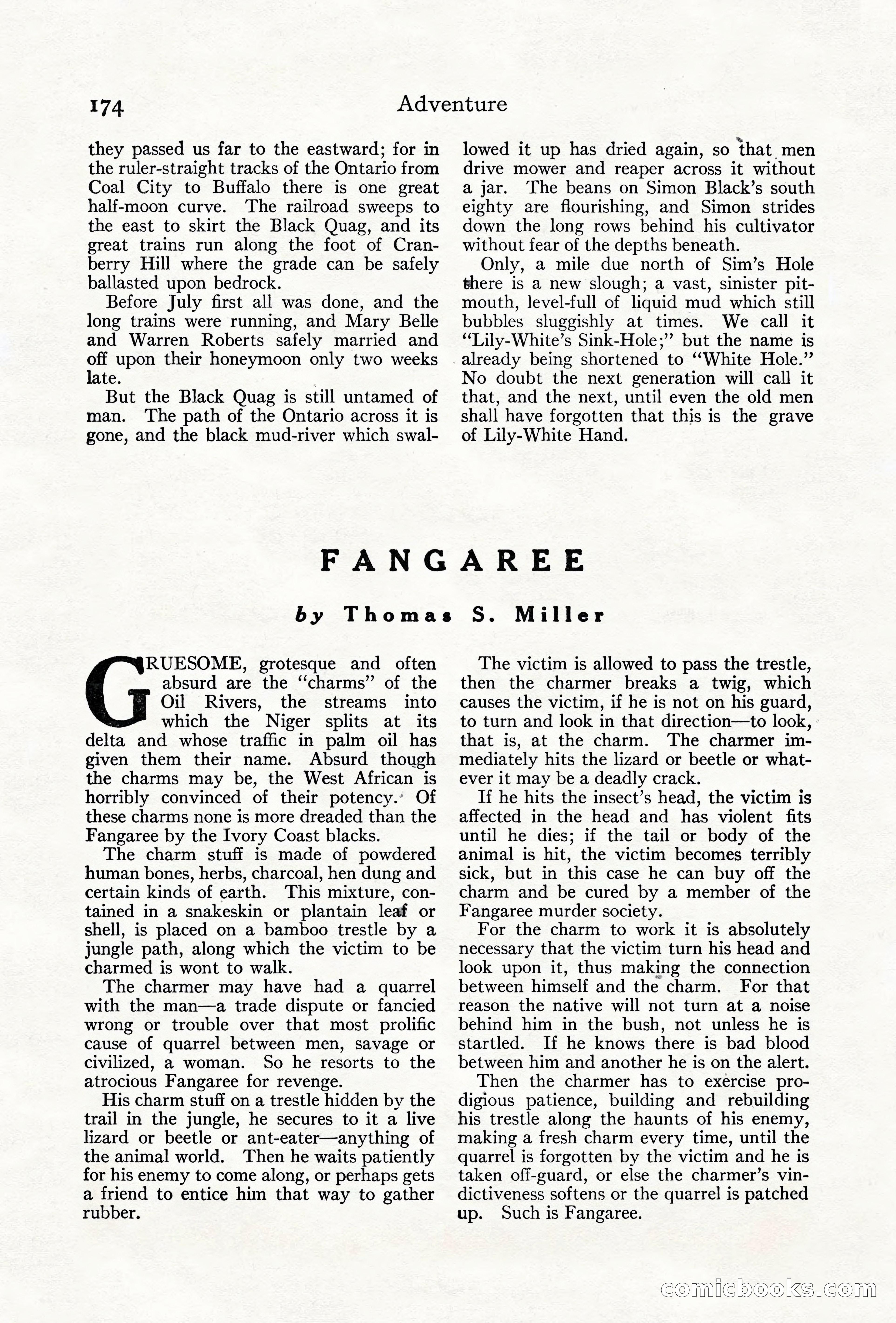 Adventure Magazine Cover, June 18, 1921 — page 184 of 204