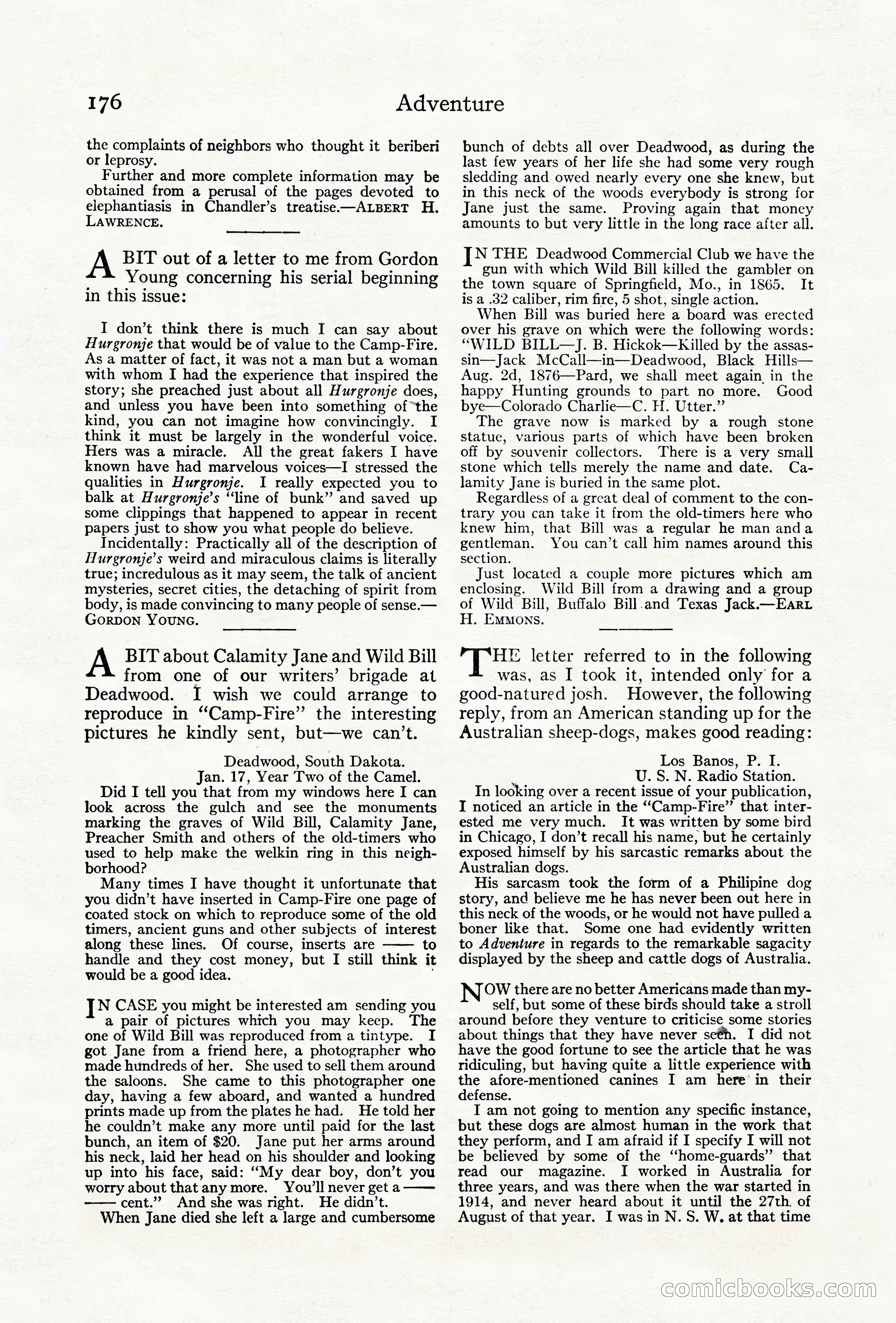 Adventure Magazine Cover, June 18, 1921 — page 186 of 204