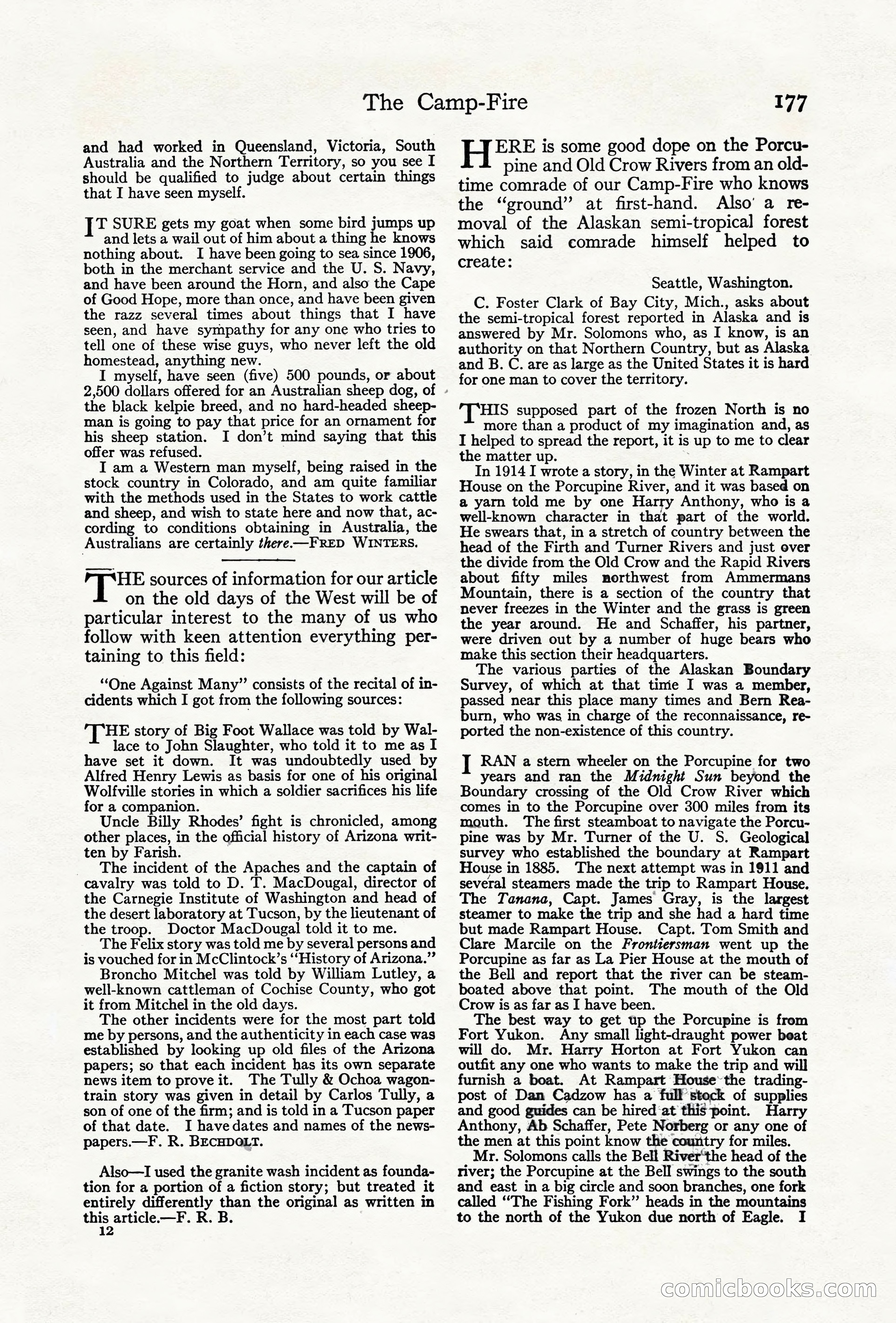 Adventure Magazine Cover, June 18, 1921 — page 187 of 204
