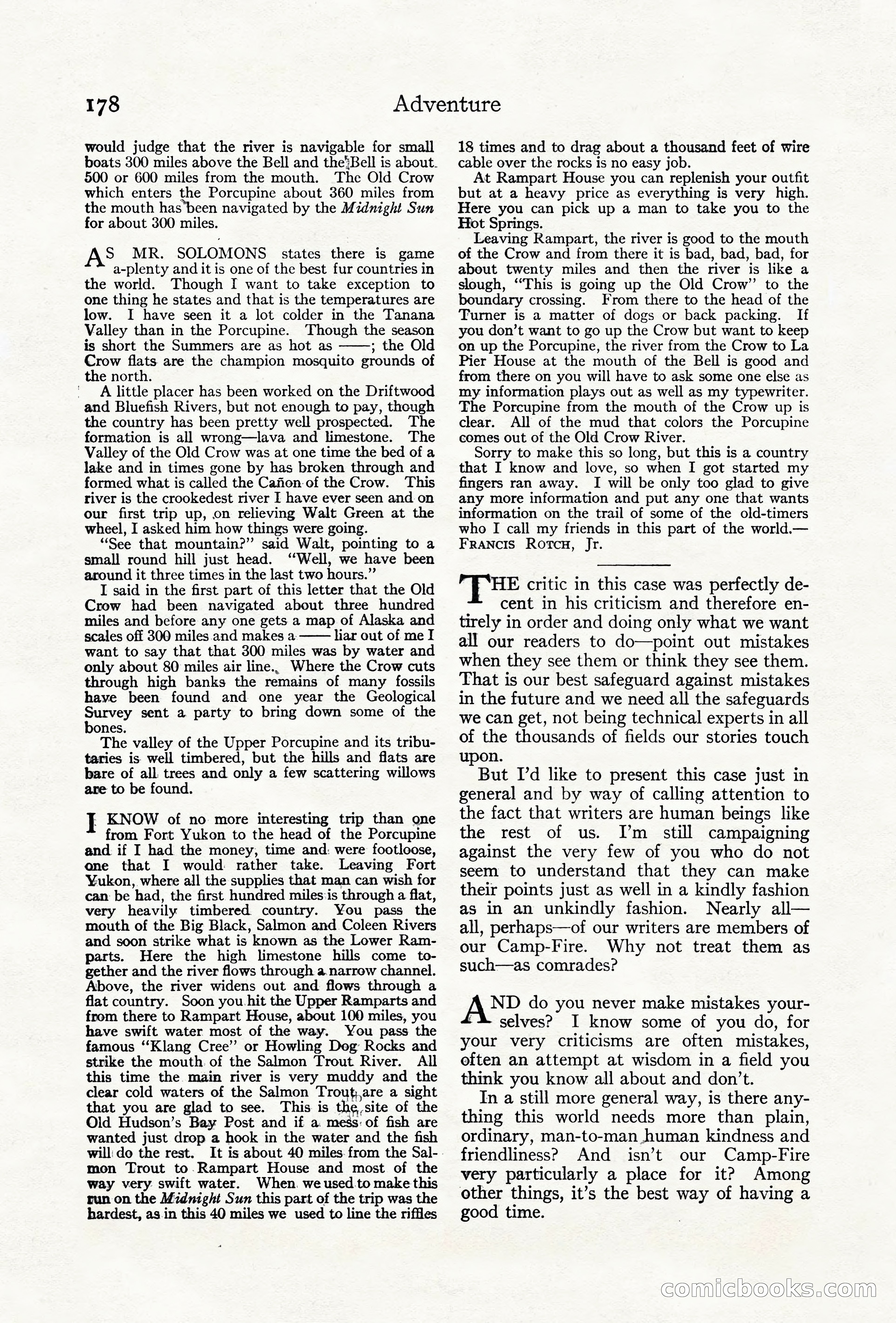 Adventure Magazine Cover, June 18, 1921 — page 188 of 204