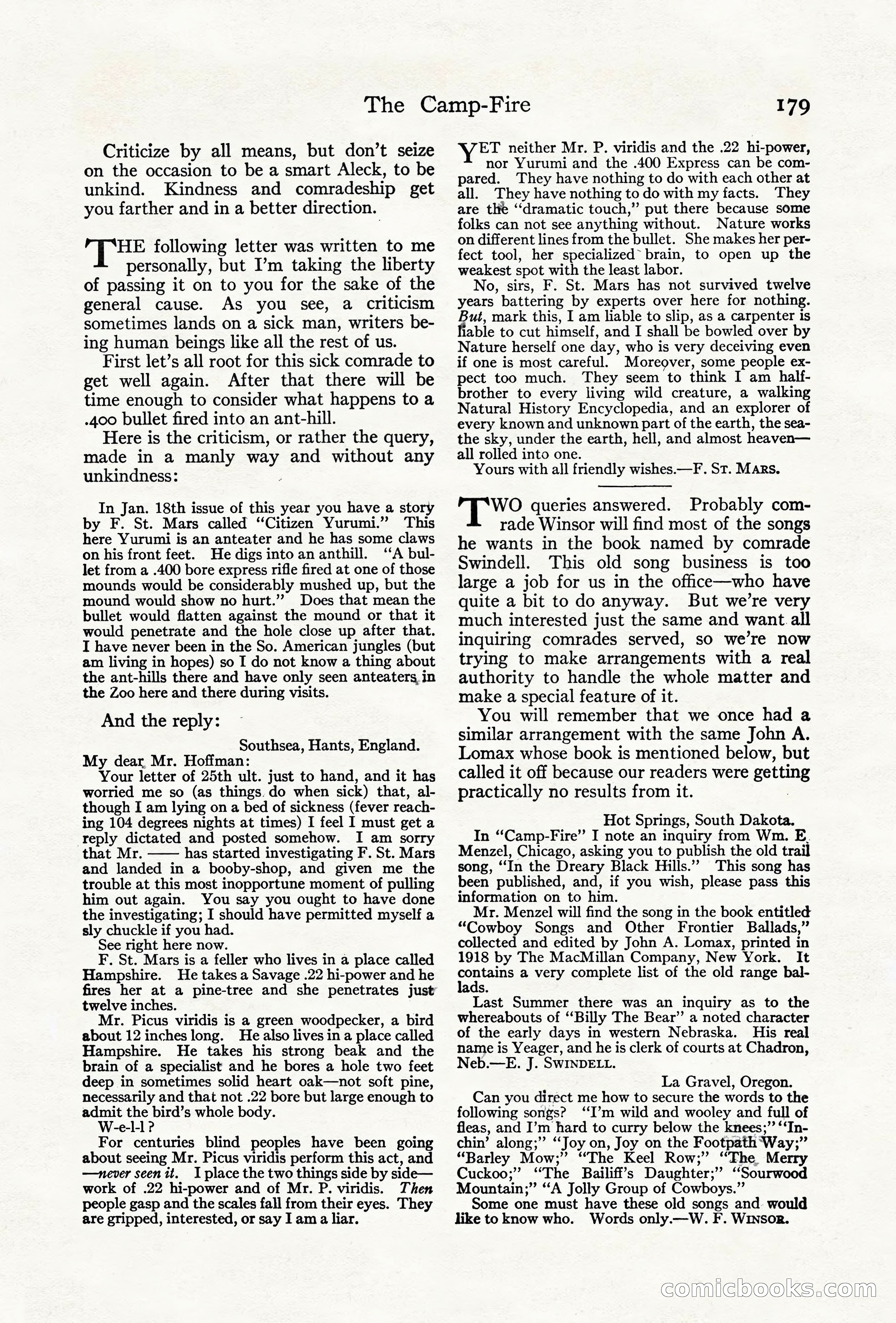 Adventure Magazine Cover, June 18, 1921 — page 189 of 204